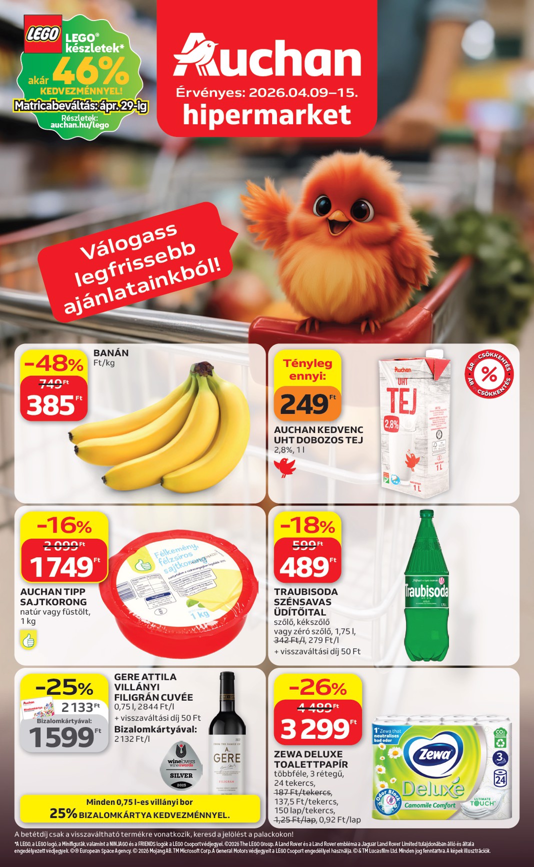 auchan - Aktuális Auchan hipermarket szórólap érvényes csütörtöktől 2026.04.09.-től szerdától 2026.04.15.-ig