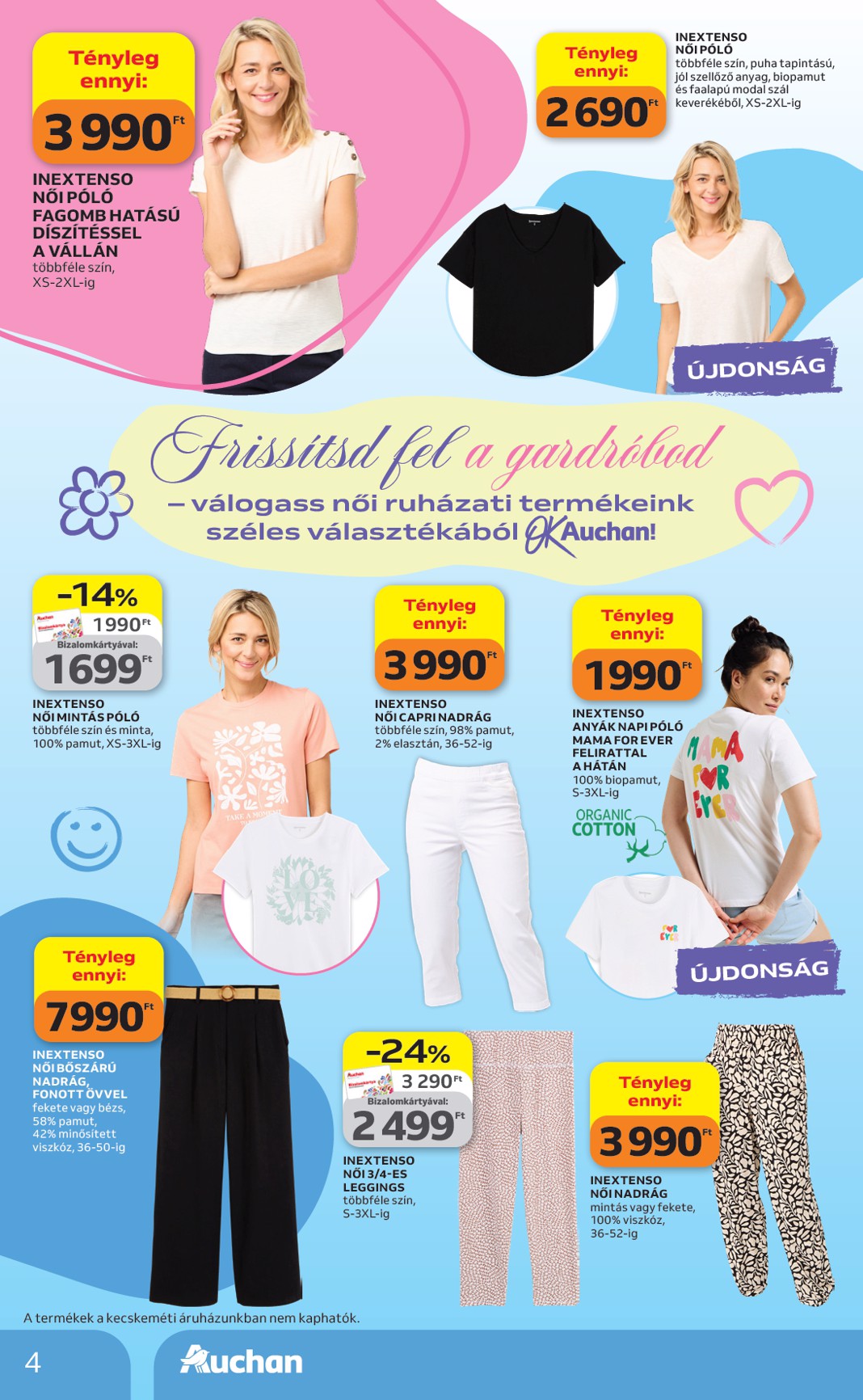 auchan - Aktuális Auchan hipermarket - Tavaszi Textil ajánlataink szórólap érvényes csütörtöktől 2026.04.09.-től szerdától 2026.04.29.-ig - page: 4
