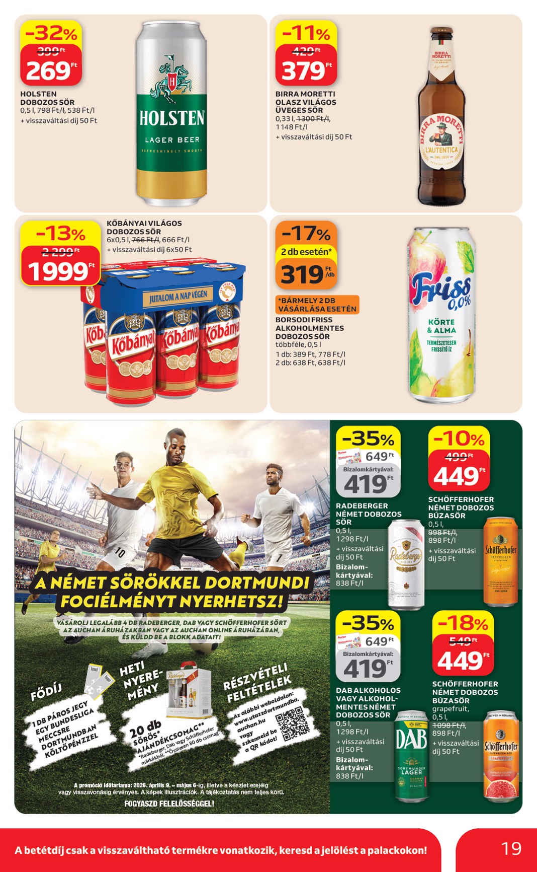 auchan - Aktuális Auchan hipermarket - Kedvenc Márkáink szórólap érvényes csütörtöktől 2026.04.09.-től szerdától 2026.04.22.-ig - page: 19