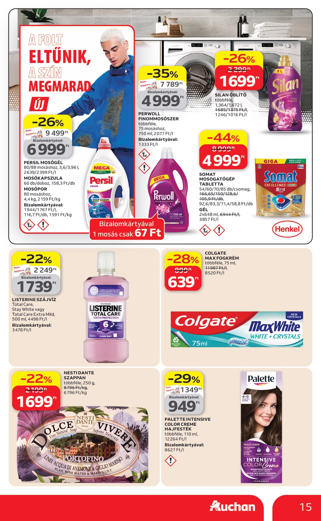 auchan - Aktuális Auchan hipermarket - Kedvenc Márkáink szórólap érvényes csütörtöktől 2026.04.09.-től szerdától 2026.04.22.-ig - page: 15