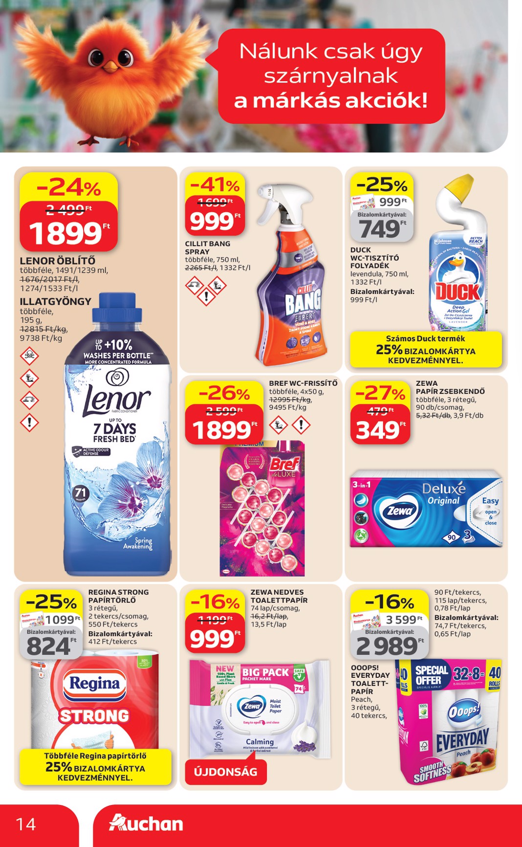 auchan - Aktuális Auchan hipermarket - Kedvenc Márkáink szórólap érvényes csütörtöktől 2026.04.09.-től szerdától 2026.04.22.-ig - page: 14