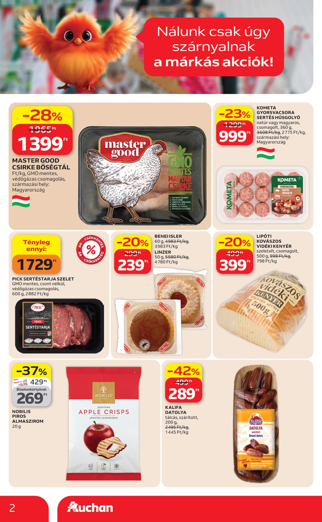 auchan - Aktuális Auchan hipermarket - Kedvenc Márkáink szórólap érvényes csütörtöktől 2026.04.09.-től szerdától 2026.04.22.-ig - page: 2