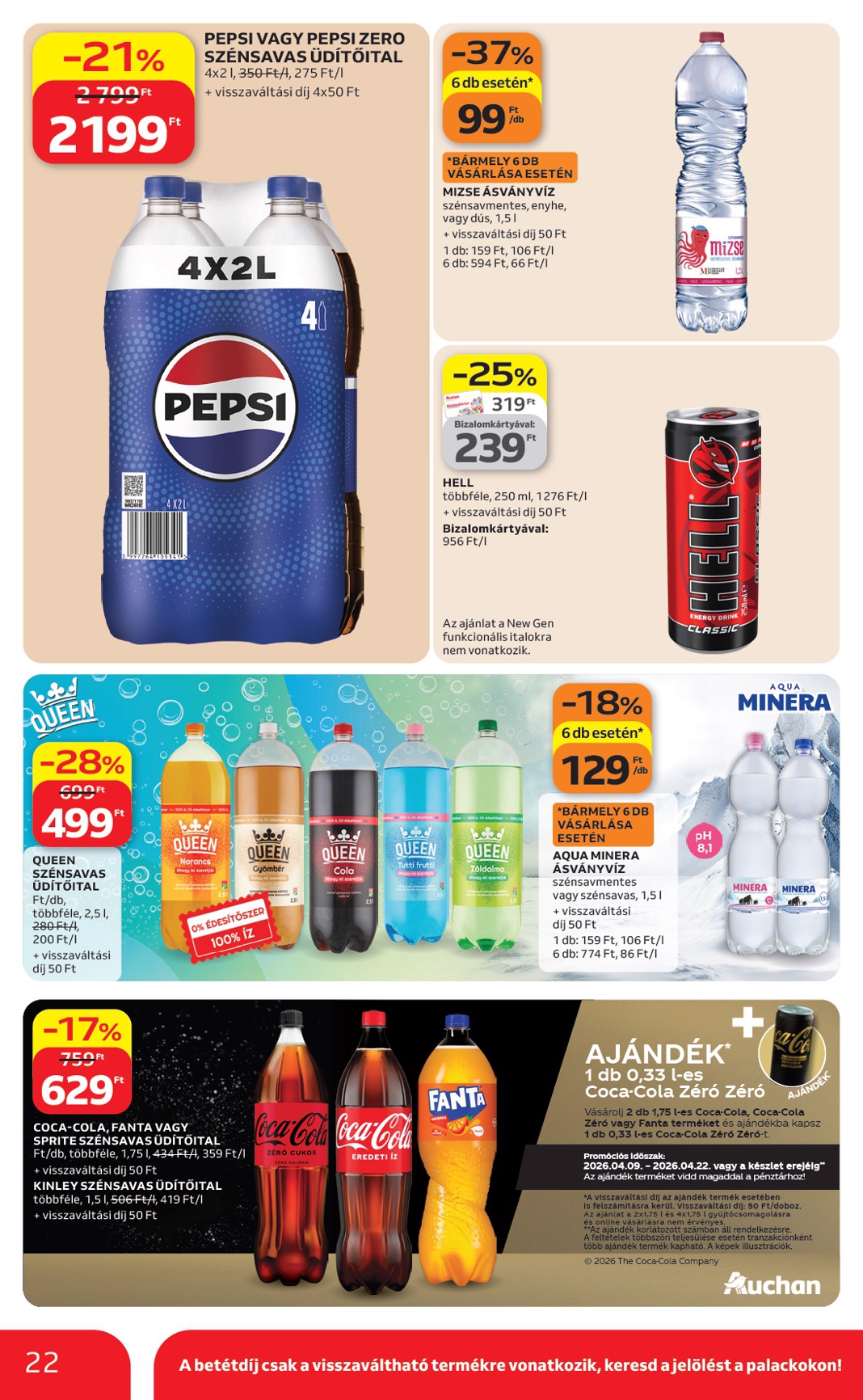 auchan - Aktuális Auchan hipermarket - Kedvenc Márkáink szórólap érvényes csütörtöktől 2026.04.09.-től szerdától 2026.04.22.-ig - page: 22