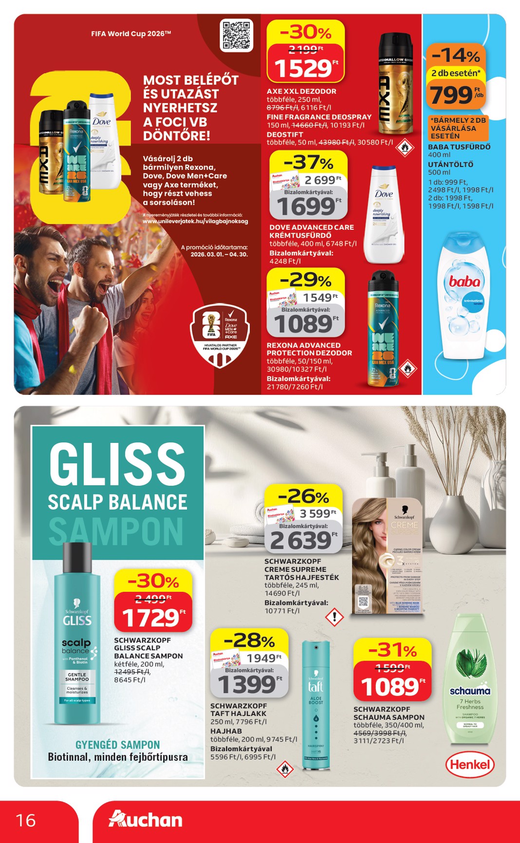 auchan - Aktuális Auchan hipermarket - Kedvenc Márkáink szórólap érvényes csütörtöktől 2026.04.09.-től szerdától 2026.04.22.-ig - page: 16