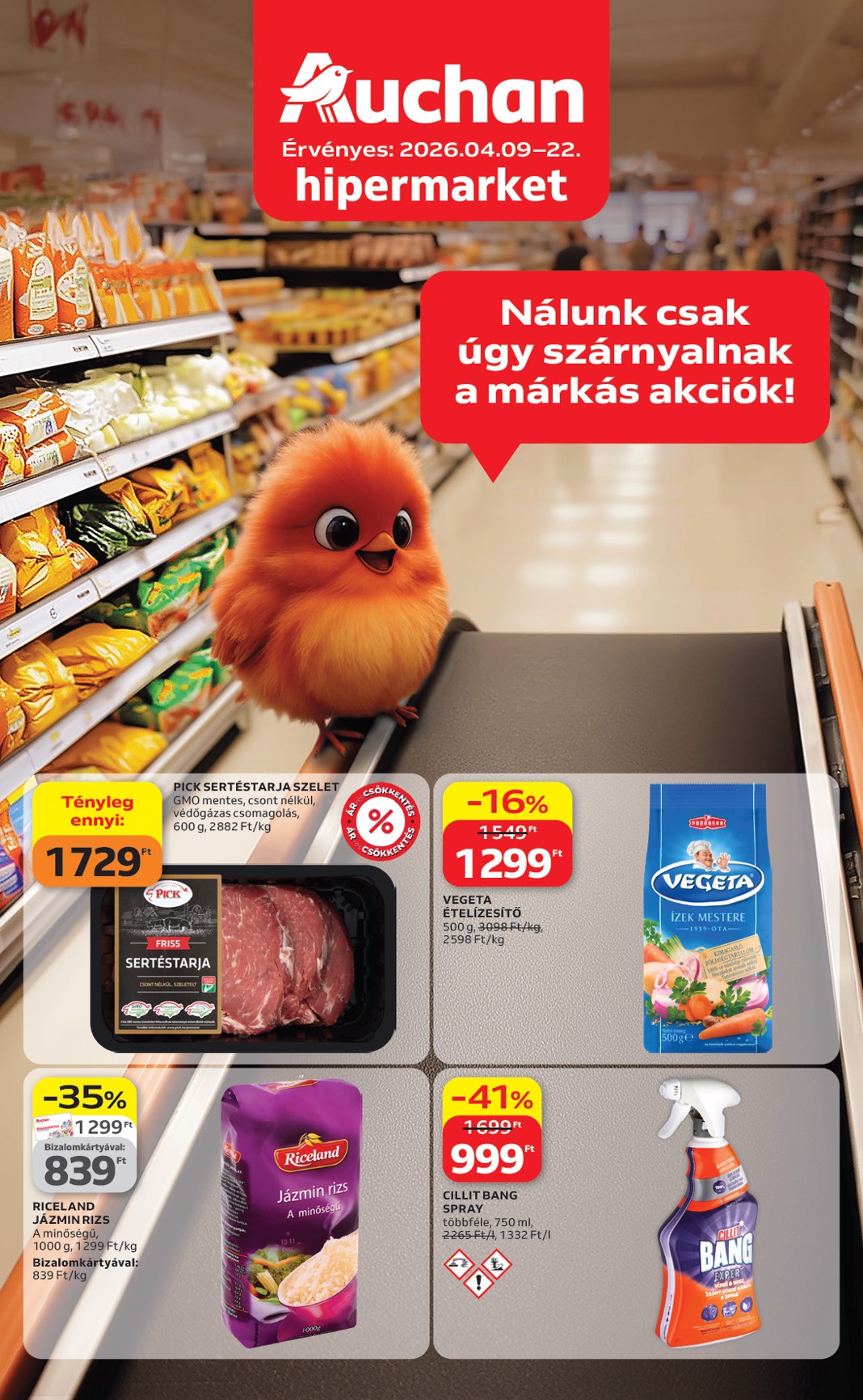 auchan - Aktuális Auchan hipermarket - Kedvenc Márkáink szórólap érvényes csütörtöktől 2026.04.09.-től szerdától 2026.04.22.-ig