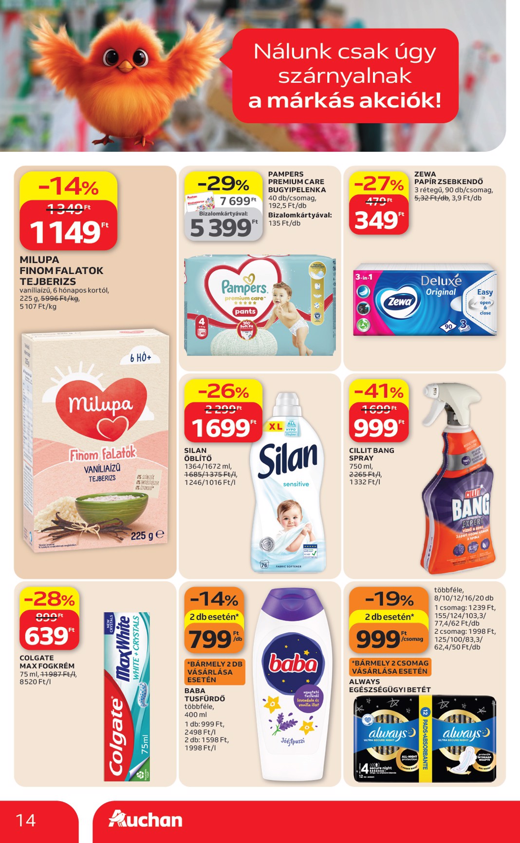 auchan - Aktuális Auchan szupermarket szórólap érvényes csütörtöktől 2026.04.09.-től szerdától 2026.04.15.-ig - page: 14