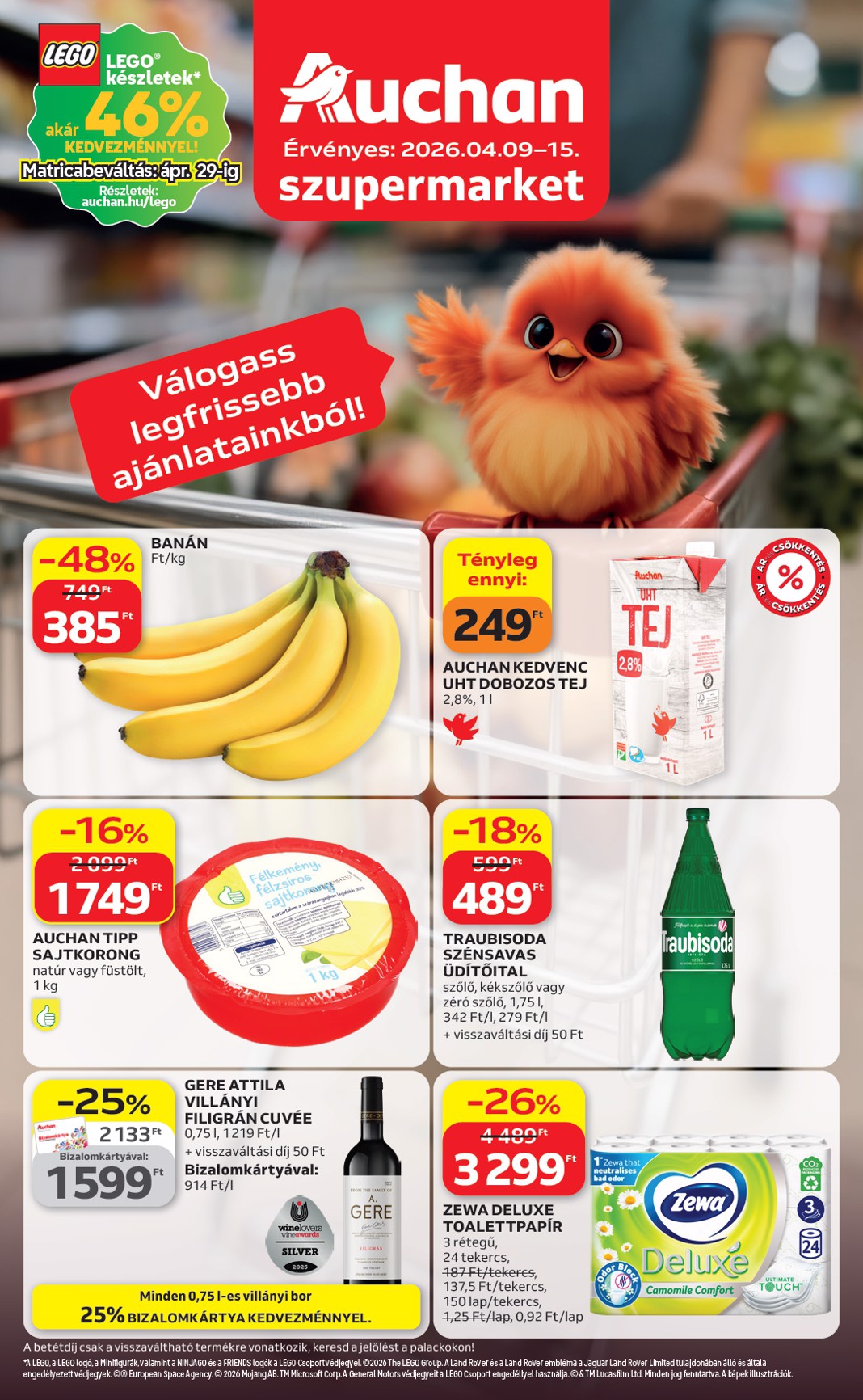 auchan - Aktuális Auchan szupermarket szórólap érvényes csütörtöktől 2026.04.09.-től szerdától 2026.04.15.-ig