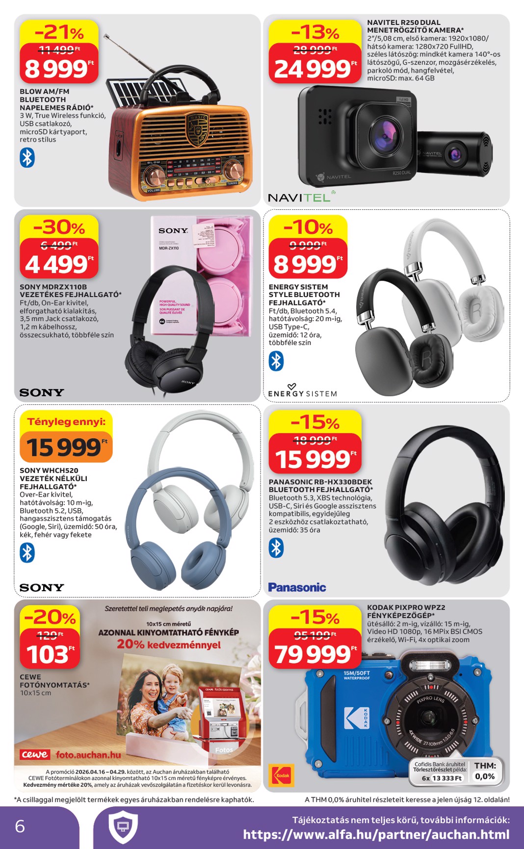 auchan - Aktuális Auchan - Elektronikai ajánlataink szórólap érvényes csütörtöktől 2026.04.16.-től szerdától 2026.04.29.-ig - page: 6