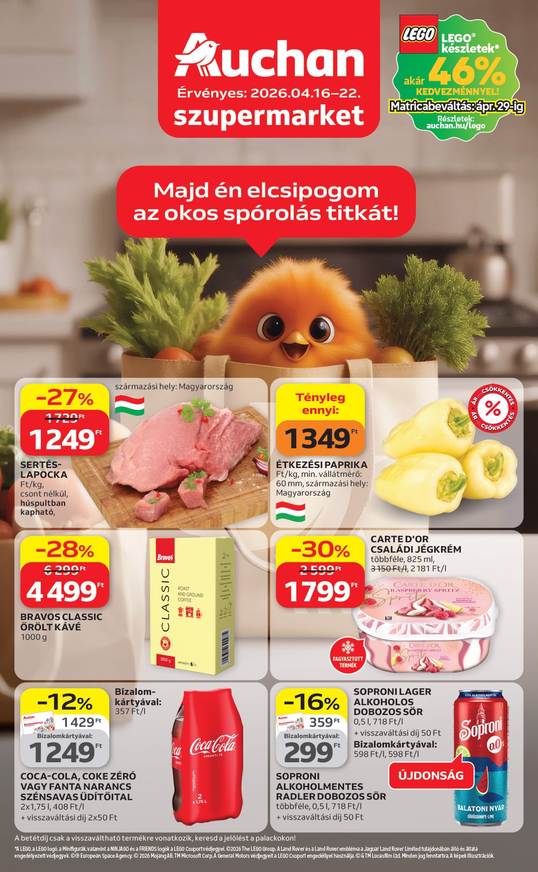 auchan - Aktuális Auchan szupermarket szórólap érvényes csütörtöktől 2026.04.16.-től szerdától 2026.04.22.-ig