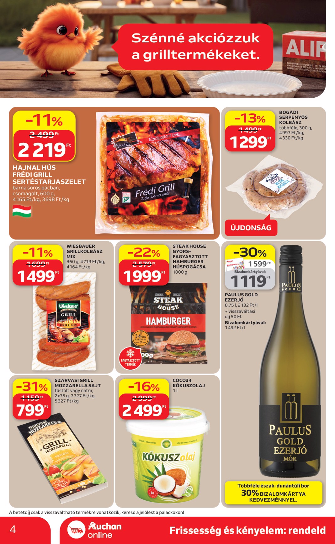 auchan - Aktuális Auchan szupermarket szórólap érvényes csütörtöktől 2026.04.16.-től szerdától 2026.04.22.-ig - page: 4