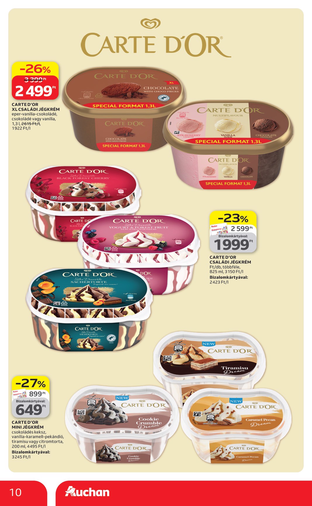 auchan - A jövőbeli Auchan - Jégkrém ajánlataink akciós újság csütörtöktől 2026.04.23.-tól szerdától 2026.05.20.-ig érvényes. - page: 10