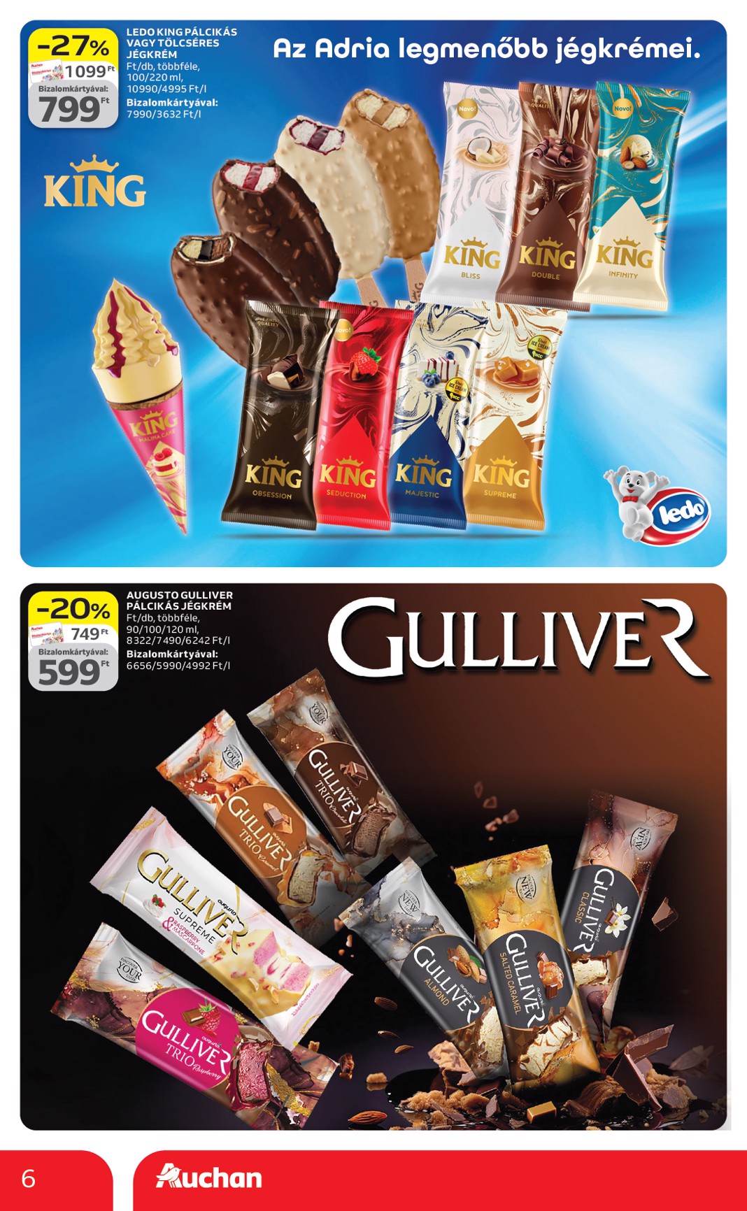 auchan - A jövőbeli Auchan - Jégkrém ajánlataink akciós újság csütörtöktől 2026.04.23.-tól szerdától 2026.05.20.-ig érvényes. - page: 6