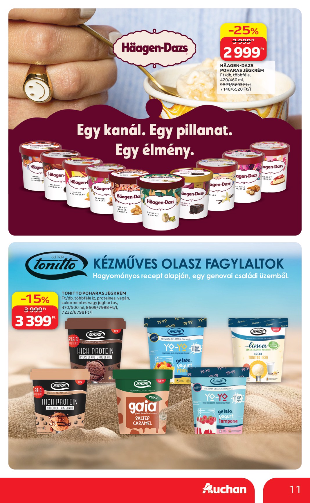 auchan - A jövőbeli Auchan - Jégkrém ajánlataink akciós újság csütörtöktől 2026.04.23.-tól szerdától 2026.05.20.-ig érvényes. - page: 11