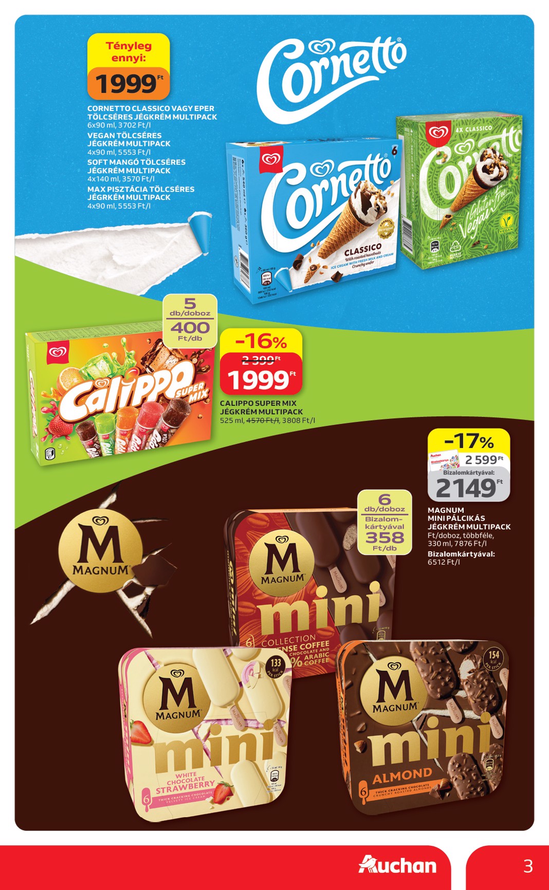 auchan - A jövőbeli Auchan - Jégkrém ajánlataink akciós újság csütörtöktől 2026.04.23.-tól szerdától 2026.05.20.-ig érvényes. - page: 3