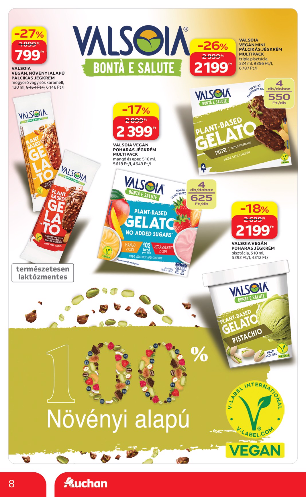 auchan - A jövőbeli Auchan - Jégkrém ajánlataink akciós újság csütörtöktől 2026.04.23.-tól szerdától 2026.05.20.-ig érvényes. - page: 8