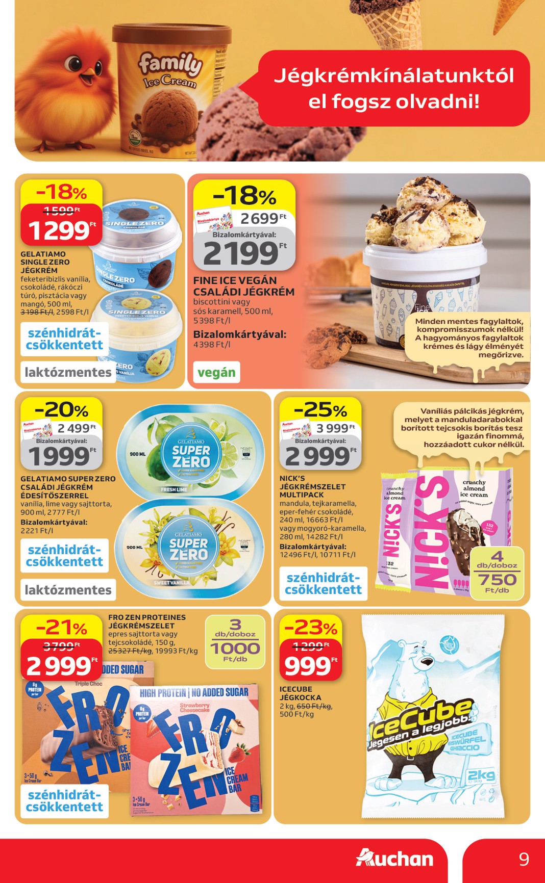 auchan - A jövőbeli Auchan - Jégkrém ajánlataink akciós újság csütörtöktől 2026.04.23.-tól szerdától 2026.05.20.-ig érvényes. - page: 9