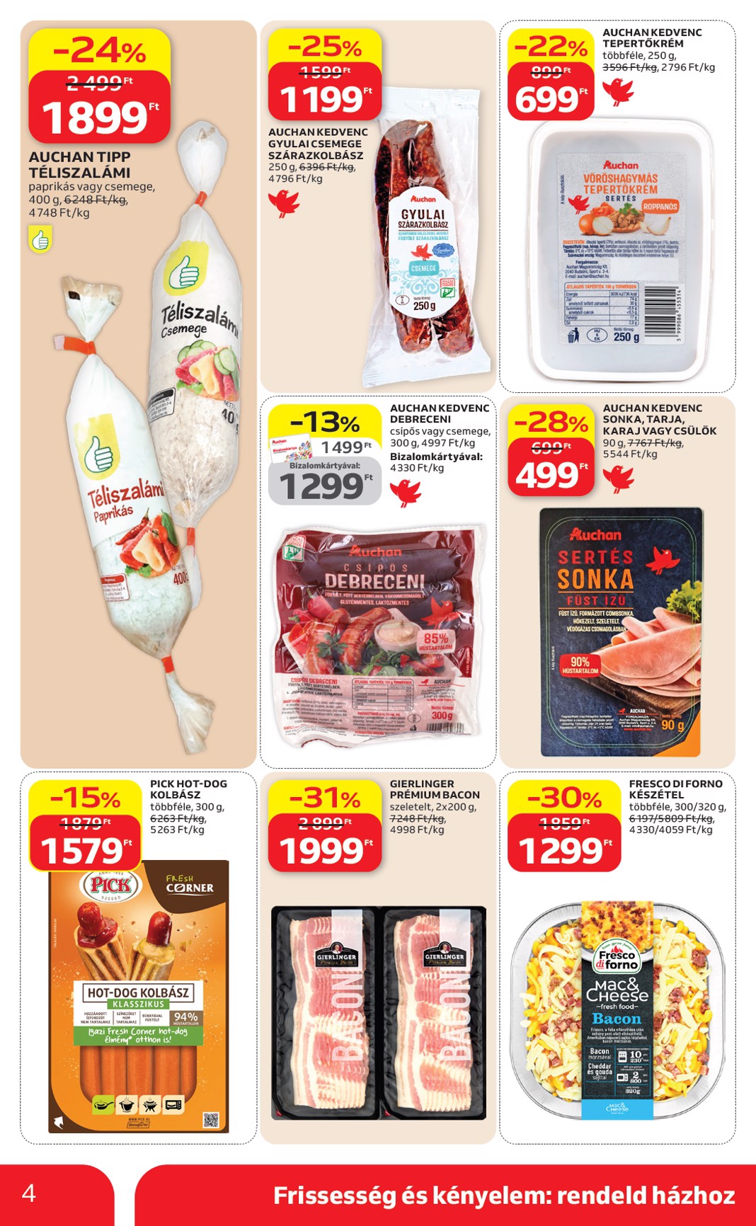 auchan - Aktuális Auchan szupermarket szórólap érvényes csütörtöktől 2026.04.23.-től szerdától 2026.04.29.-ig - page: 4