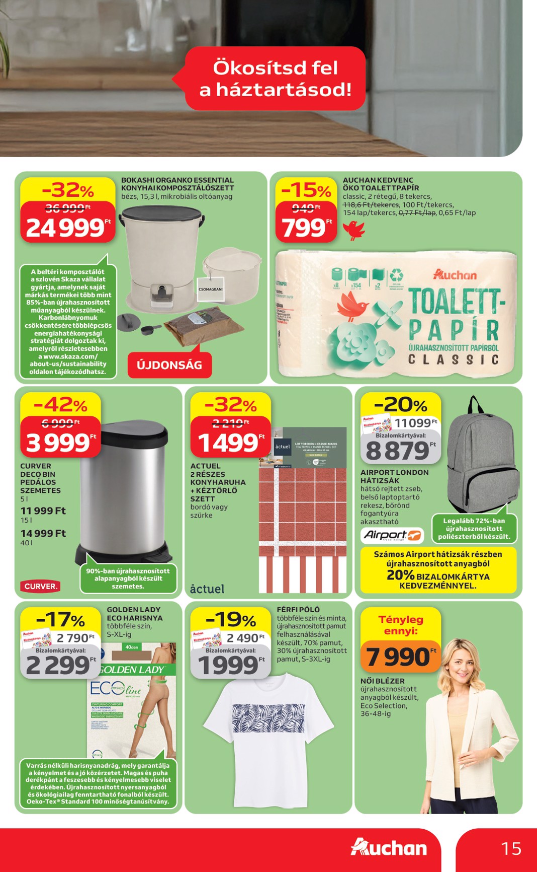 auchan - Aktuális Auchan - Green week ajánlataink szórólap érvényes csütörtöktől 2026.04.23.-től szerdától 2026.05.06.-ig - page: 15