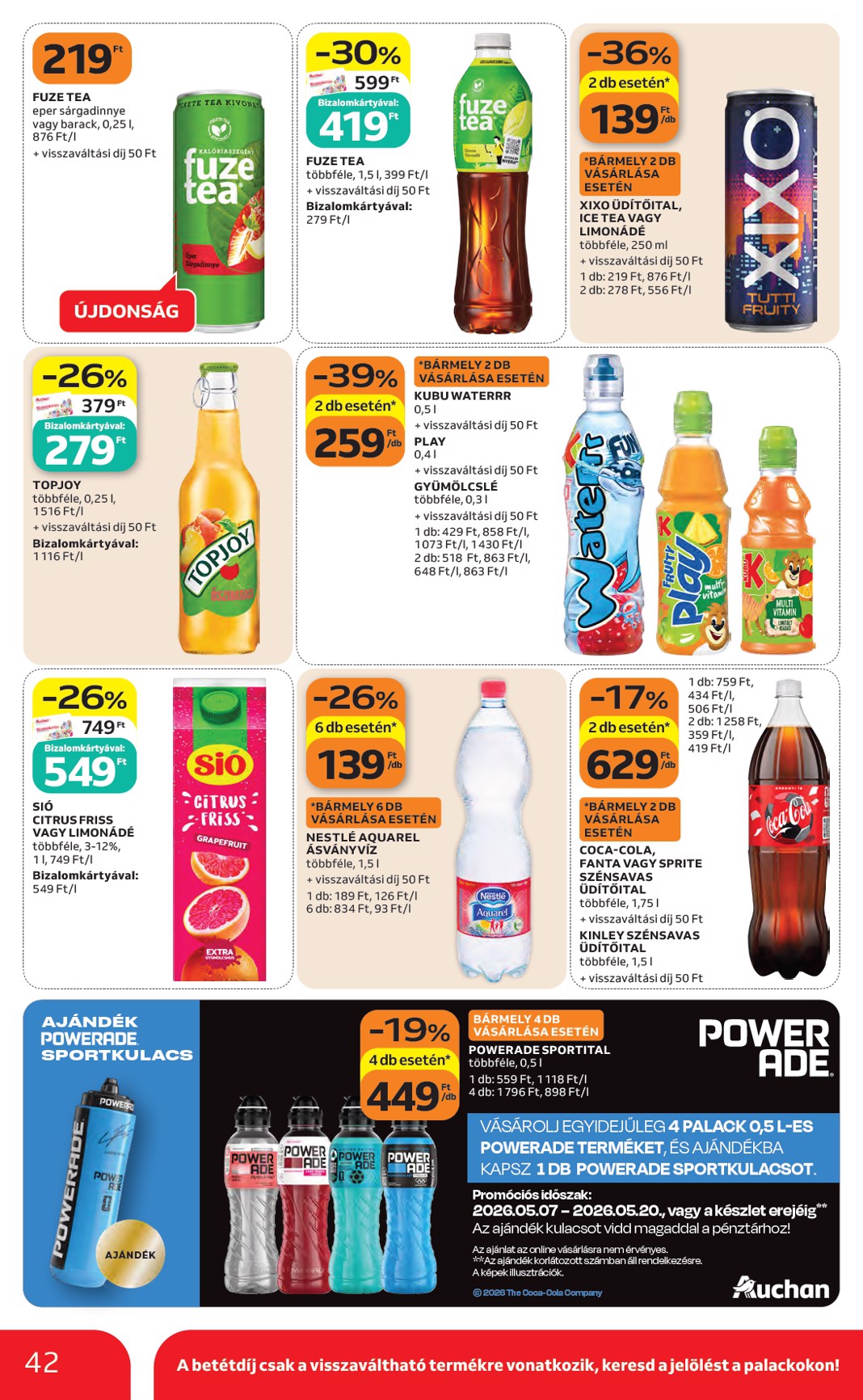 auchan - A jövőbeli Auchan akciós újság csütörtöktől 2026.05.07.-tól szerdától 2026.05.13.-ig érvényes. - page: 42