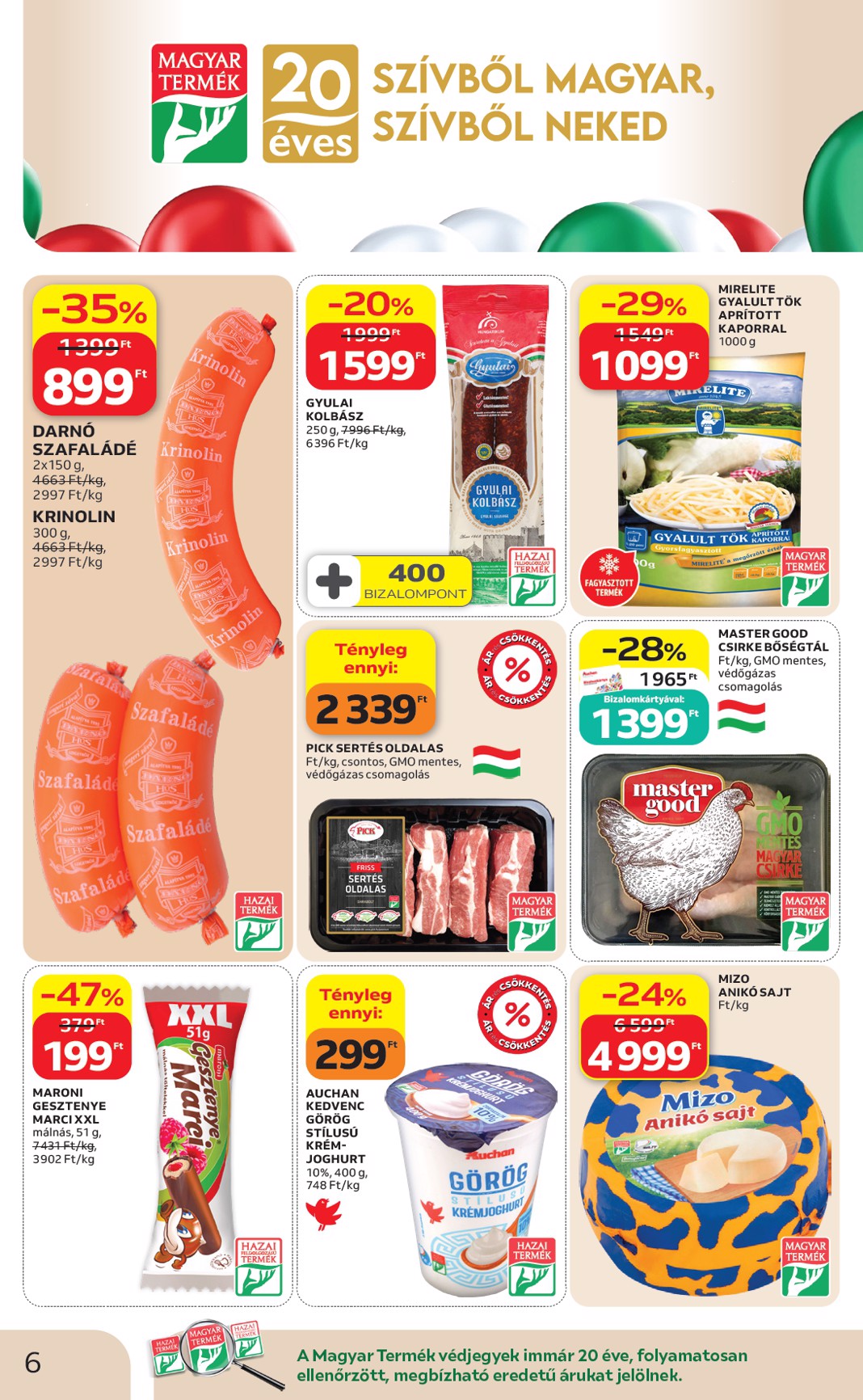 auchan - A jövőbeli Auchan szupermarket akciós újság csütörtöktől 2026.05.07.-tól szerdától 2026.05.13.-ig érvényes. - page: 6