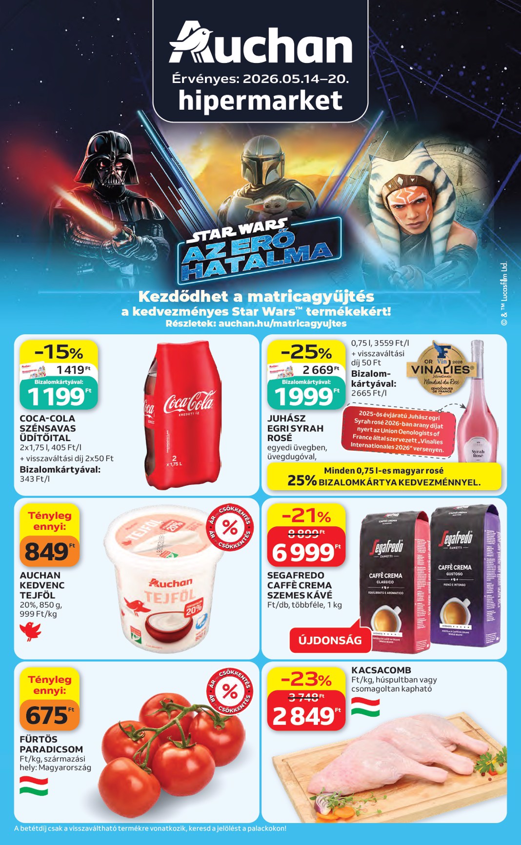 auchan - Aktuális Auchan Hipermarket szórólap érvényes csütörtöktől 2026.05.14.-től szerdától 2026.05.20.-ig
