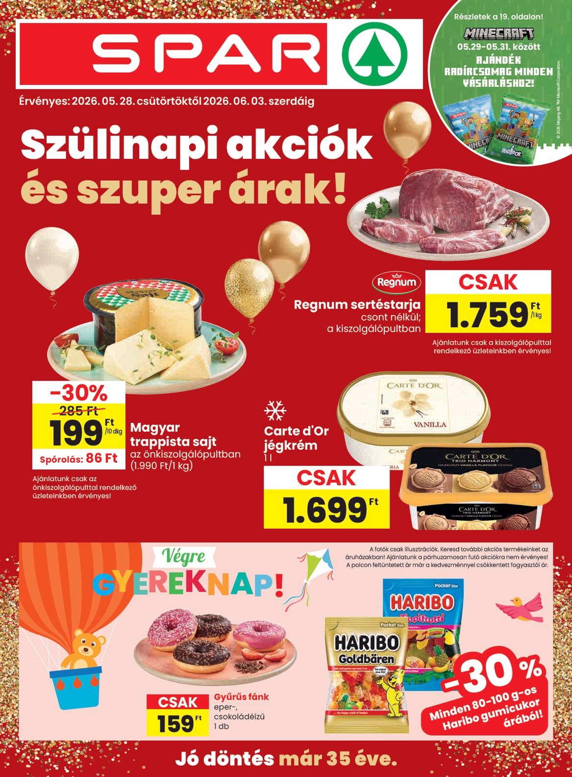 spar - SPAR hirdetmény a következő hétre csütörtöktől 2026.05.28.-tól szerdától 2026.06.03.-ig