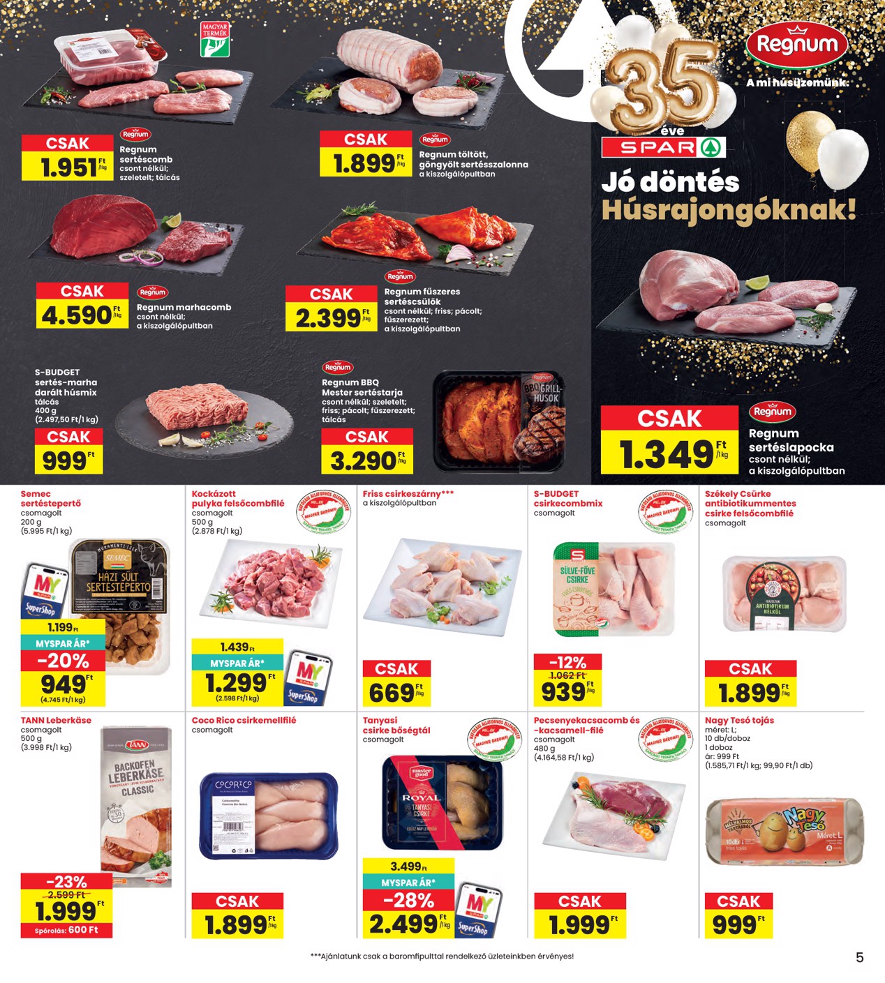 spar - SPAR - INTERSPAR szórólap hirdetmény a következő hétre csütörtöktől 2026.05.28.-tól szerdától 2026.06.03.-ig - page: 5