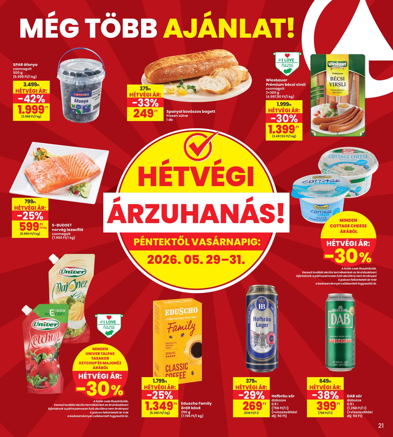 spar - SPAR - INTERSPAR szórólap hirdetmény a következő hétre csütörtöktől 2026.05.28.-tól szerdától 2026.06.03.-ig - page: 21