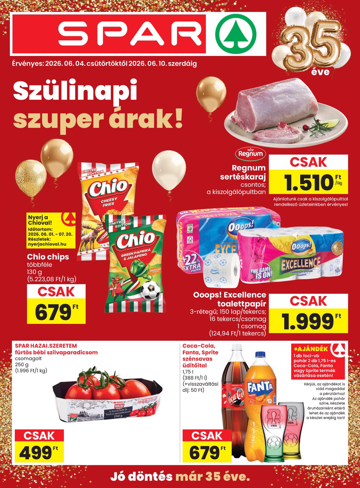 spar - SPAR hirdetmény a következő hétre csütörtöktől 2026.06.04.-tól szerdától 2026.06.10.-ig