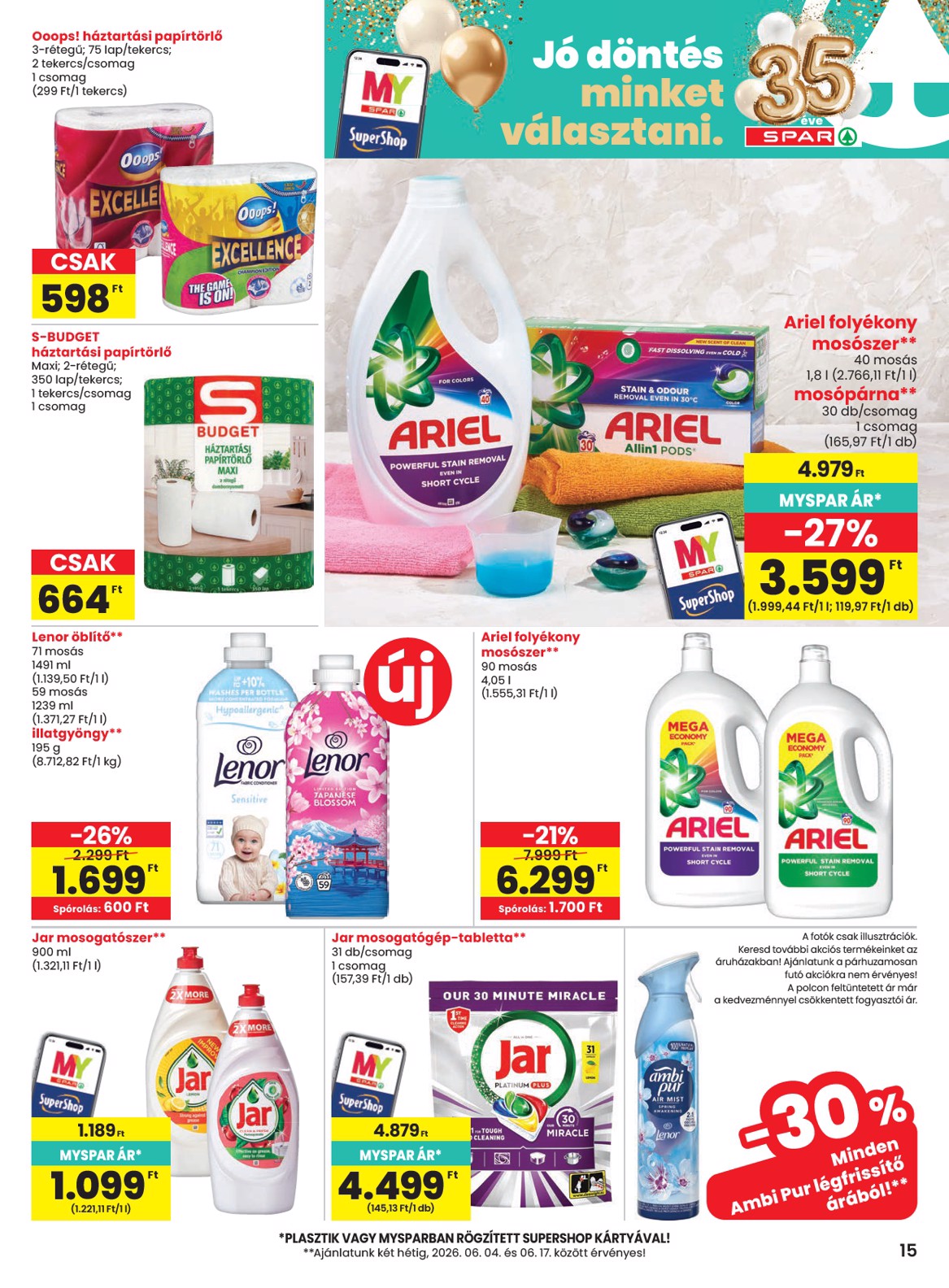 spar - SPAR hirdetmény a következő hétre csütörtöktől 2026.06.04.-tól szerdától 2026.06.10.-ig - page: 15