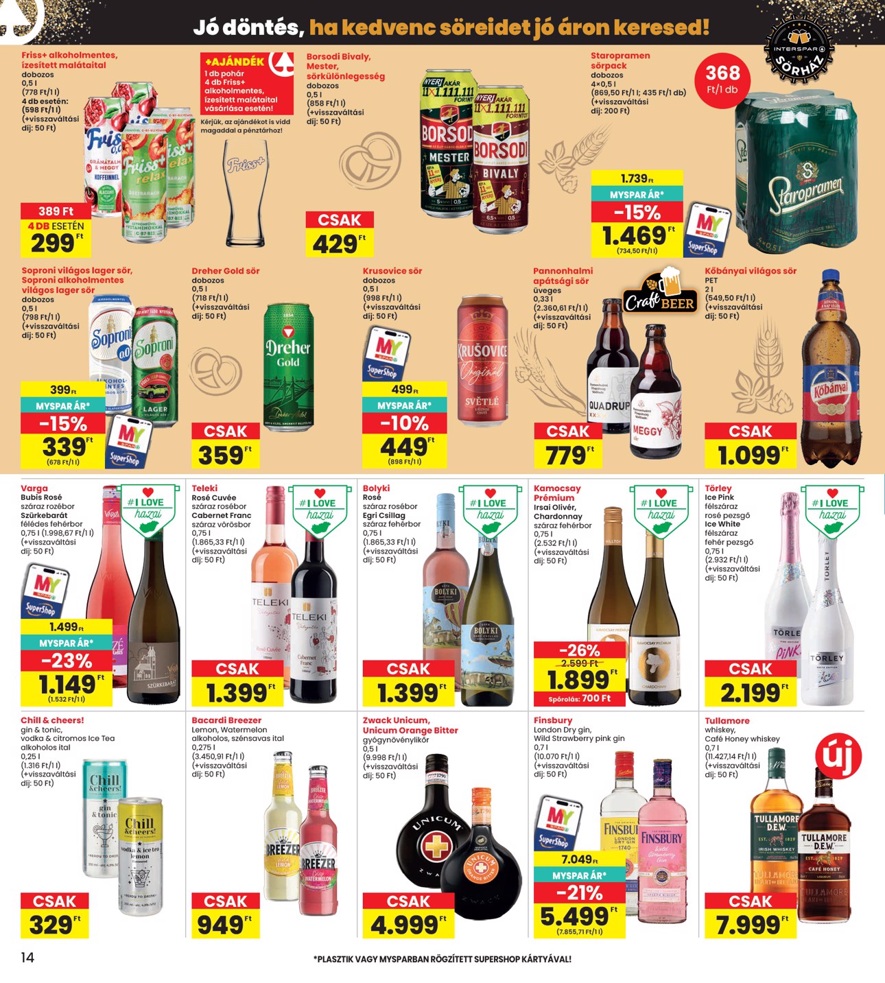 spar - INTERSPAR hirdetmény a következő hétre csütörtöktől 2026.06.04.-tól szerdától 2026.06.10.-ig - page: 14