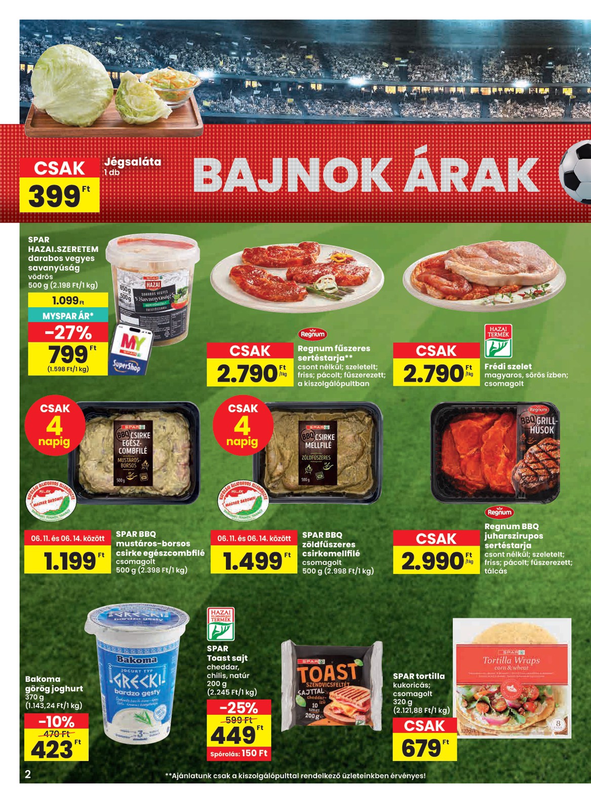 spar - SPAR hirdetmény a következő hétre csütörtöktől 2026.06.11.-tól szerdától 2026.06.17.-ig - page: 2