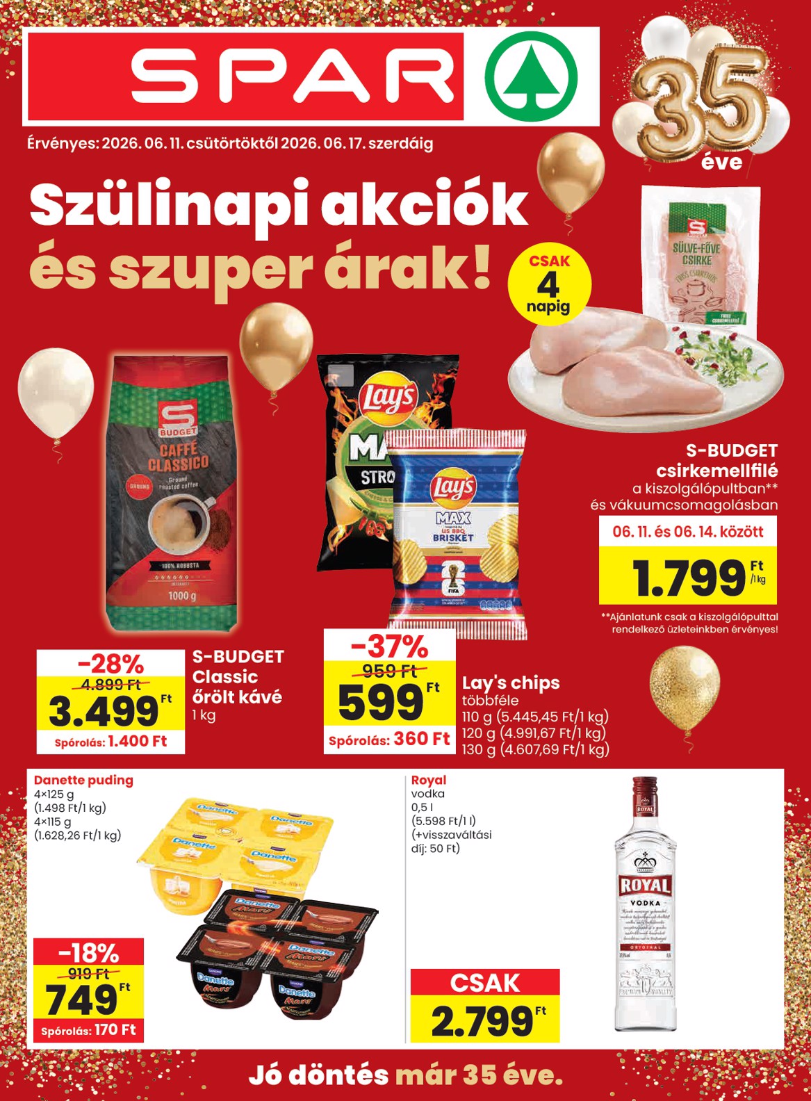 spar - Aktuális SPAR szórólap érvényes csütörtöktől 2026.06.11.-től szerdától 2026.06.17.-ig
