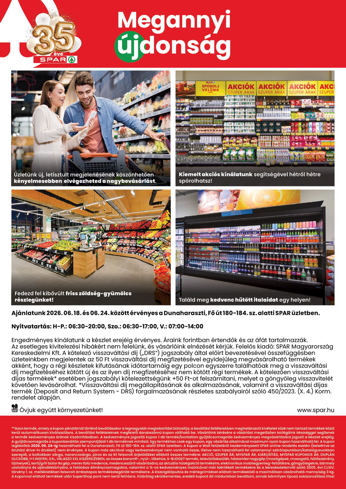 spar - SPAR - Dunaharaszti üzlet megújulás hirdetmény a következő hétre csütörtöktől 2026.06.18.-tól szerdától 2026.06.24.-ig - page: 2