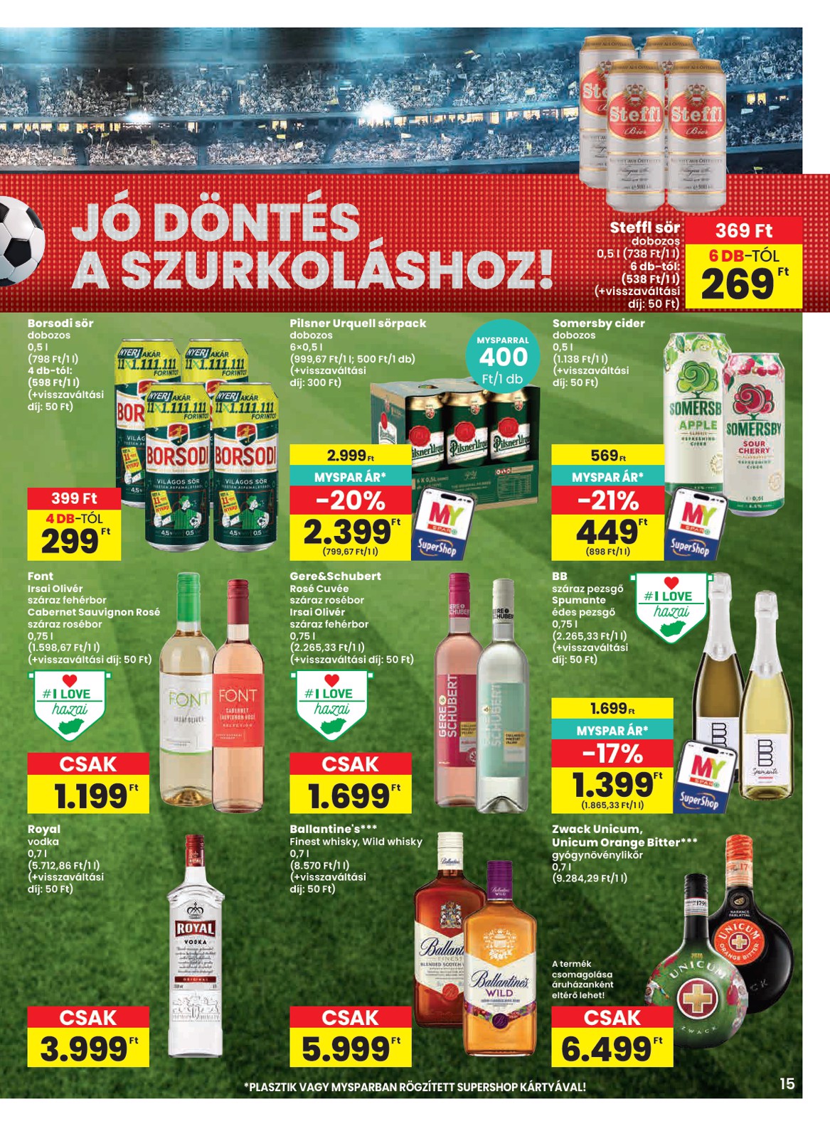 spar - SPAR hirdetmény a következő hétre csütörtöktől 2026.06.25.-tól szerdától 2026.07.01.-ig - page: 15