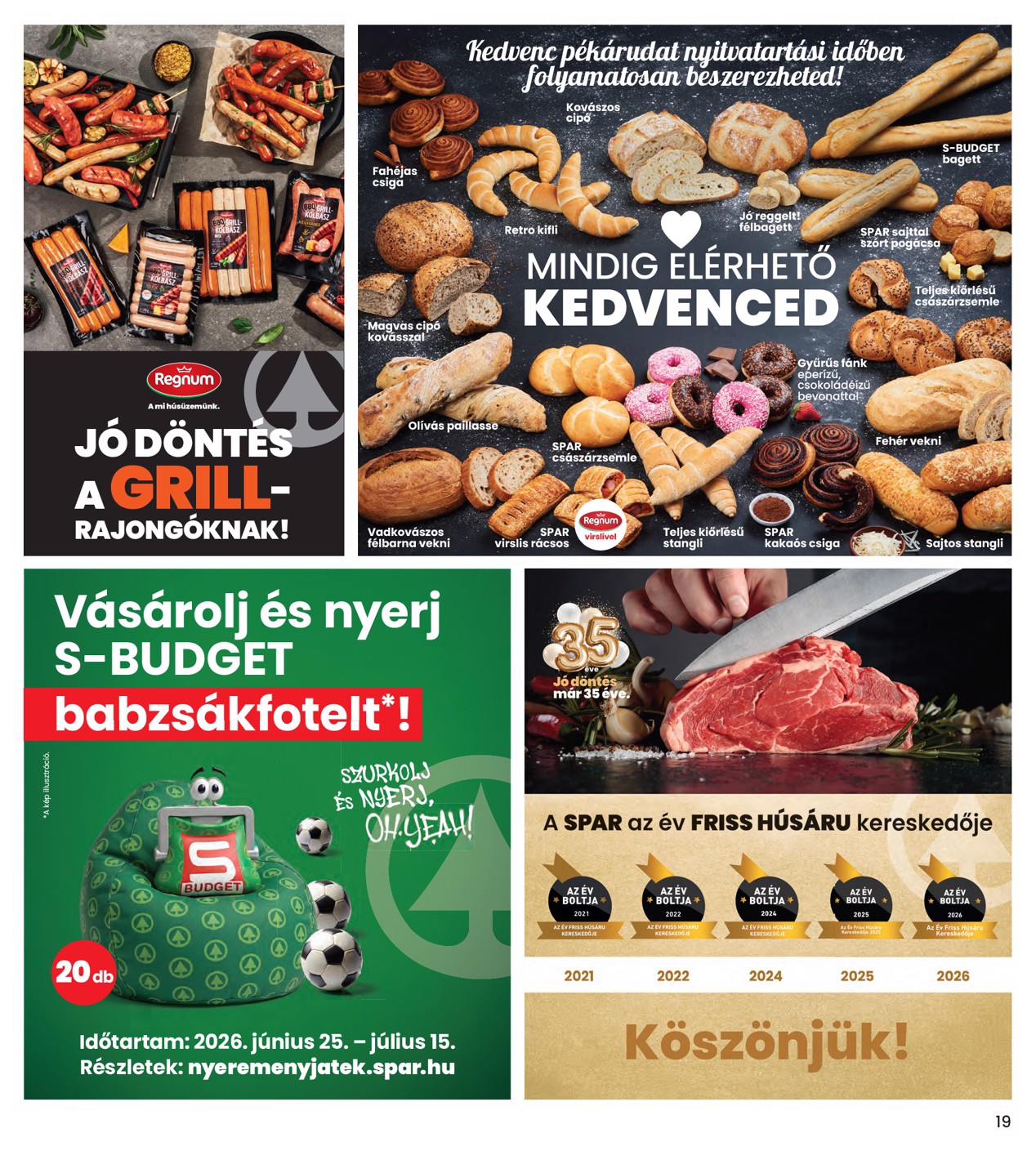 spar - INTERSPAR hirdetmény a következő hétre csütörtöktől 2026.06.25.-tól szerdától 2026.07.01.-ig - page: 19