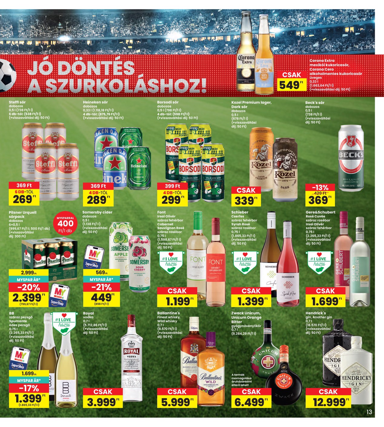 spar - INTERSPAR hirdetmény a következő hétre csütörtöktől 2026.06.25.-tól szerdától 2026.07.01.-ig - page: 13