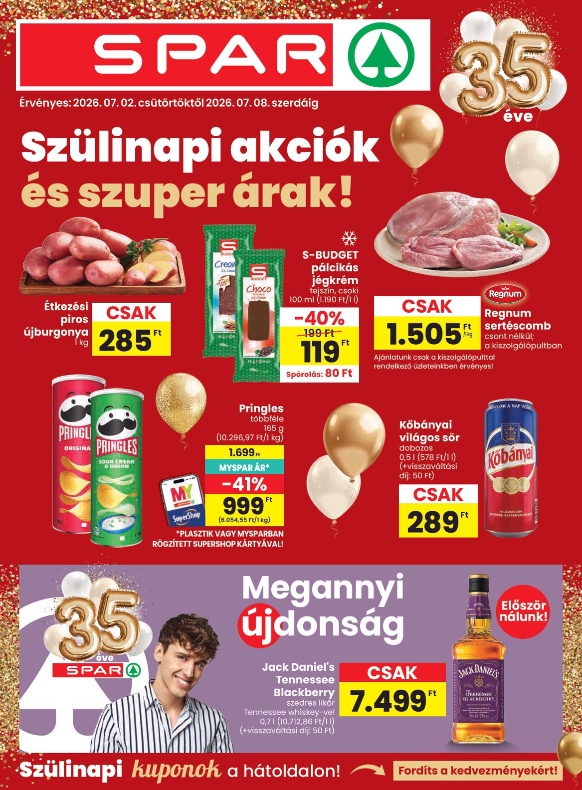 spar - SPAR hirdetmény a következő hétre csütörtöktől 2026.07.02.-tól szerdától 2026.07.08.-ig