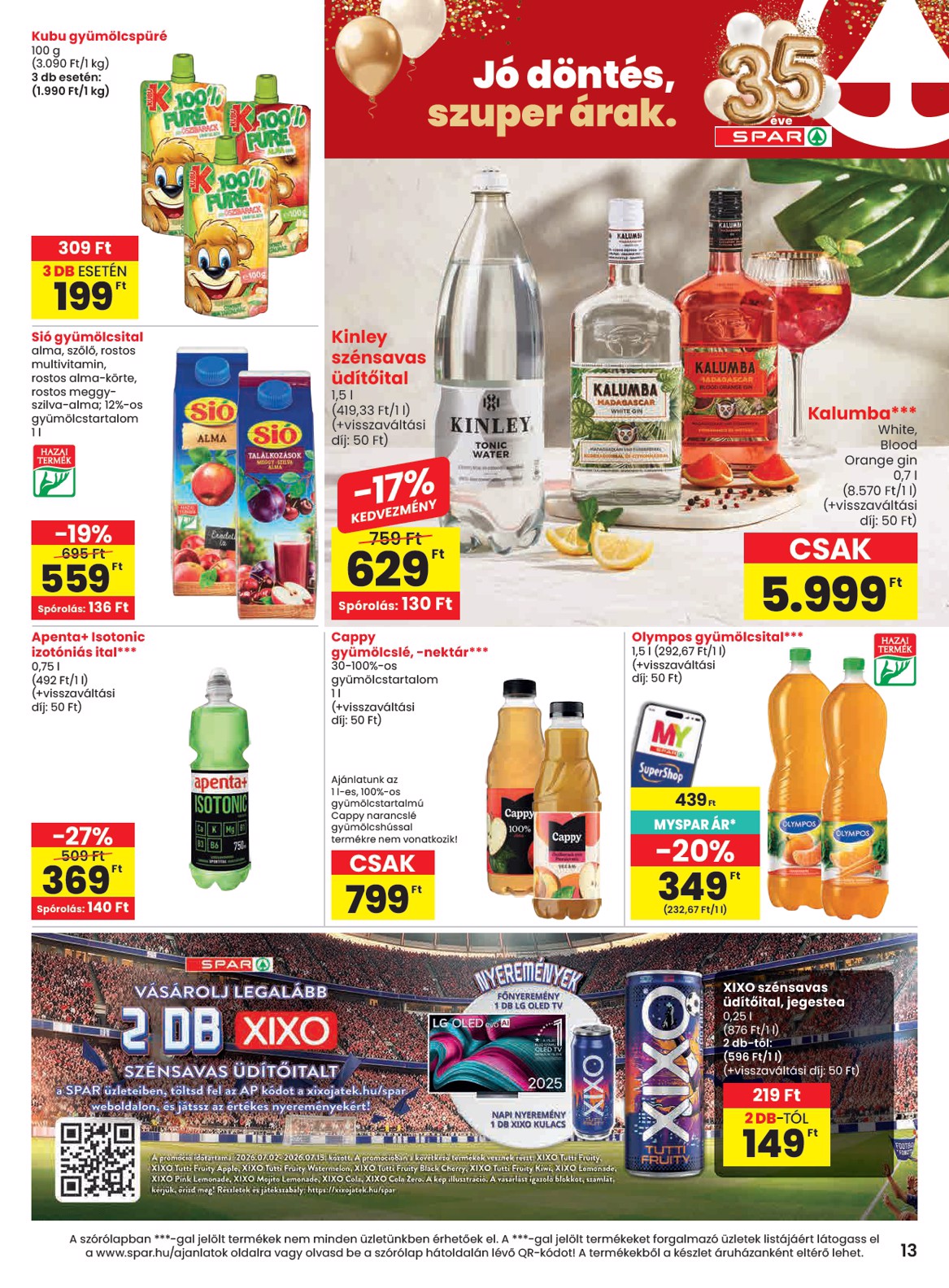 spar - SPAR hirdetmény a következő hétre csütörtöktől 2026.07.02.-tól szerdától 2026.07.08.-ig - page: 13