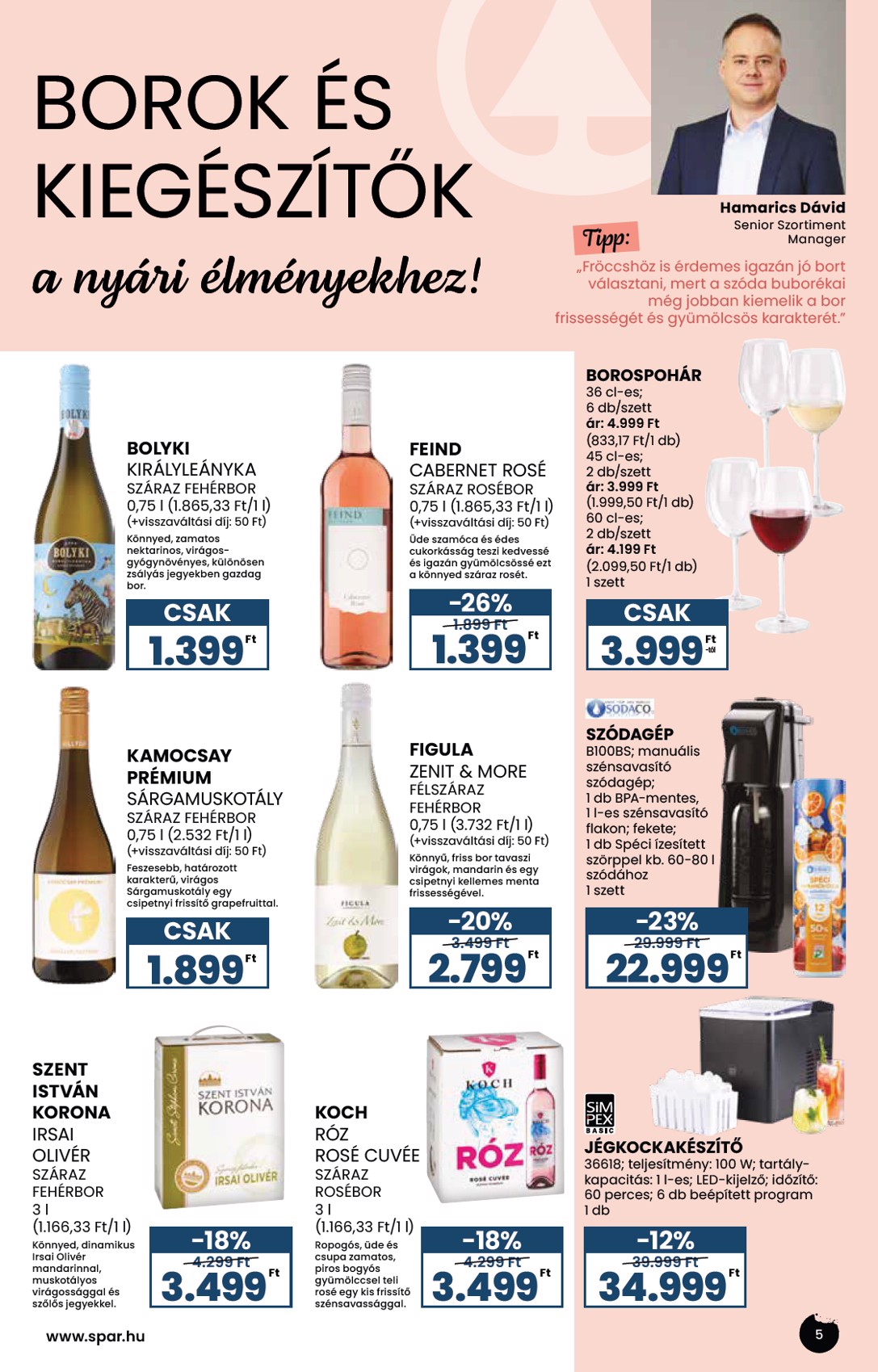 spar - SPAR - BOR nyár hirdetmény a következő hétre szerdától 2026.07.01.-tól szerdától 2026.07.29.-ig - page: 5