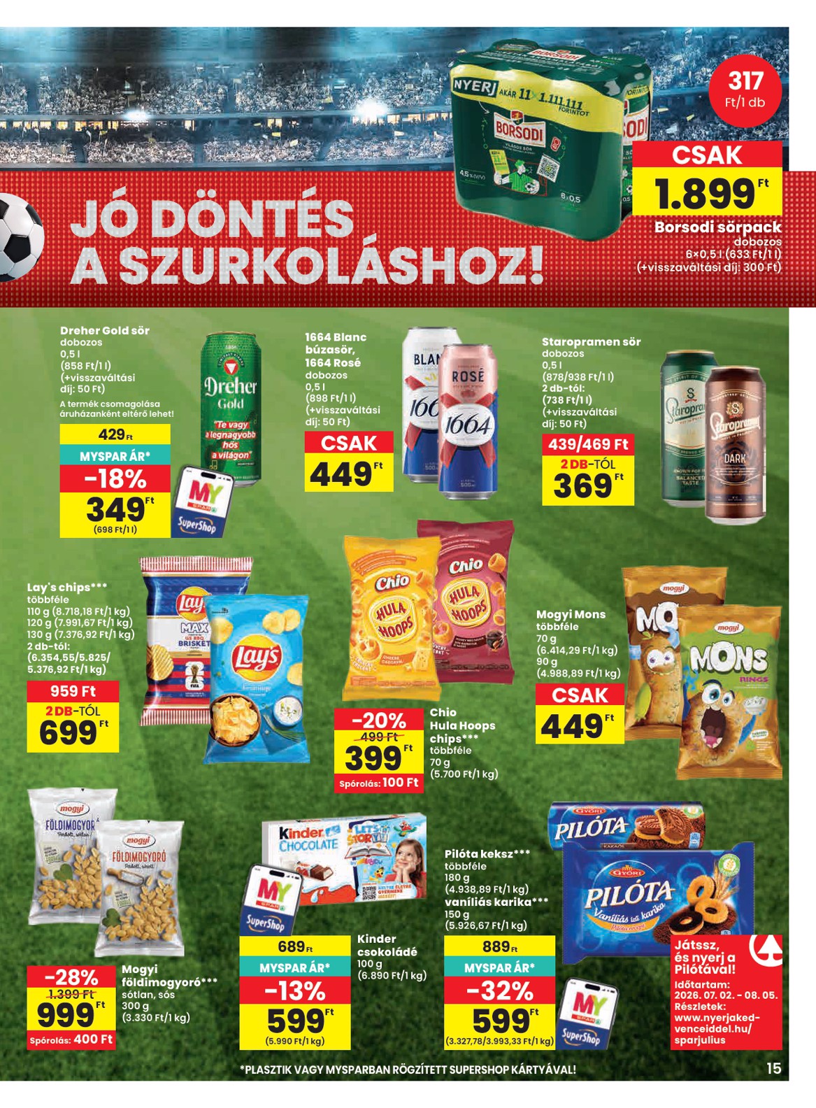 spar - SPAR hirdetmény a következő hétre csütörtöktől 2026.07.09.-tól szerdától 2026.07.15.-ig - page: 15