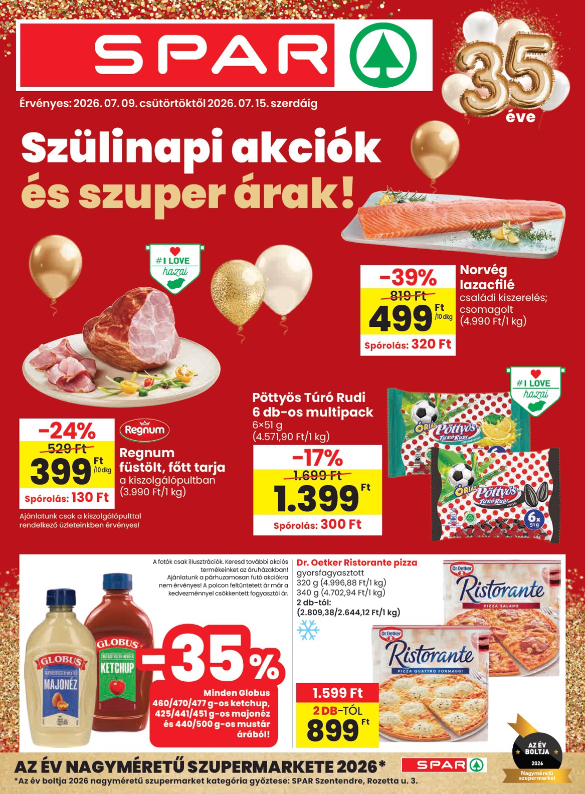 spar - SPAR hirdetmény a következő hétre csütörtöktől 2026.07.09.-tól szerdától 2026.07.15.-ig