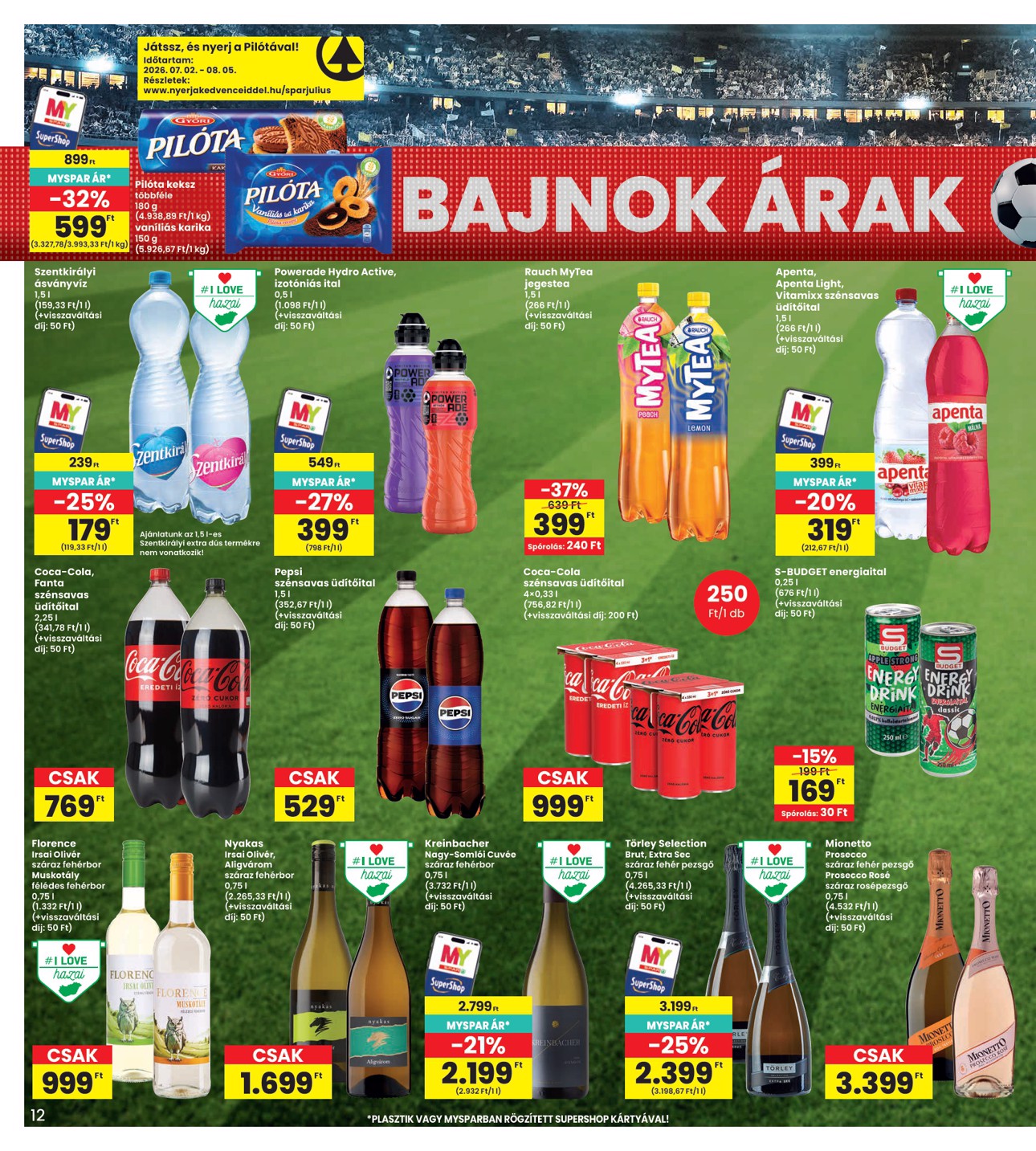 spar - INTERSPAR hirdetmény a következő hétre csütörtöktől 2026.07.09.-tól szerdától 2026.07.15.-ig - page: 12
