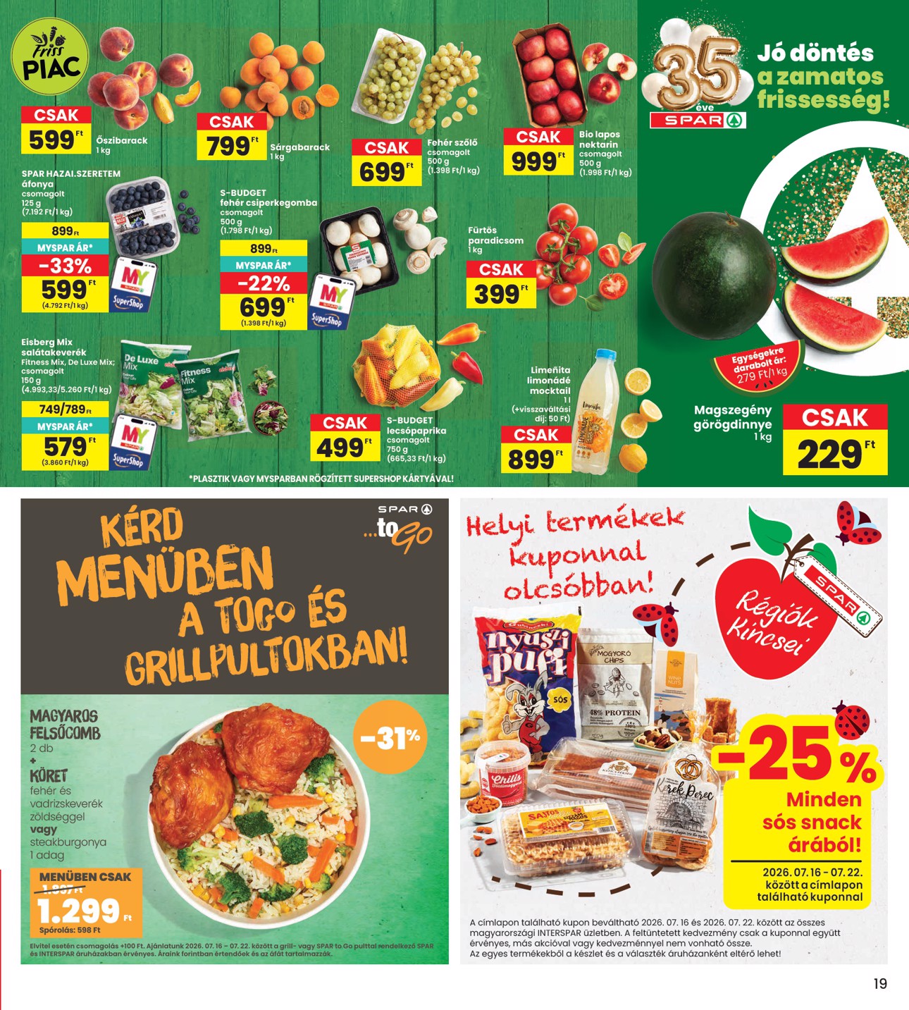 spar - INTERSPAR hirdetmény a következő hétre csütörtöktől 2026.07.16.-tól szerdától 2026.07.22.-ig - page: 19