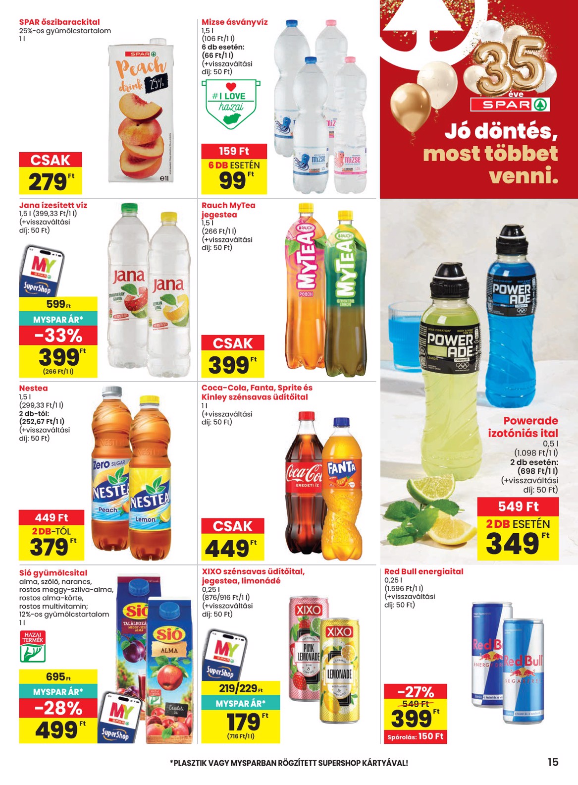 spar - SPAR hirdetmény a következő hétre csütörtöktől 2026.08.13.-tól szerdától 2026.08.19.-ig - page: 15