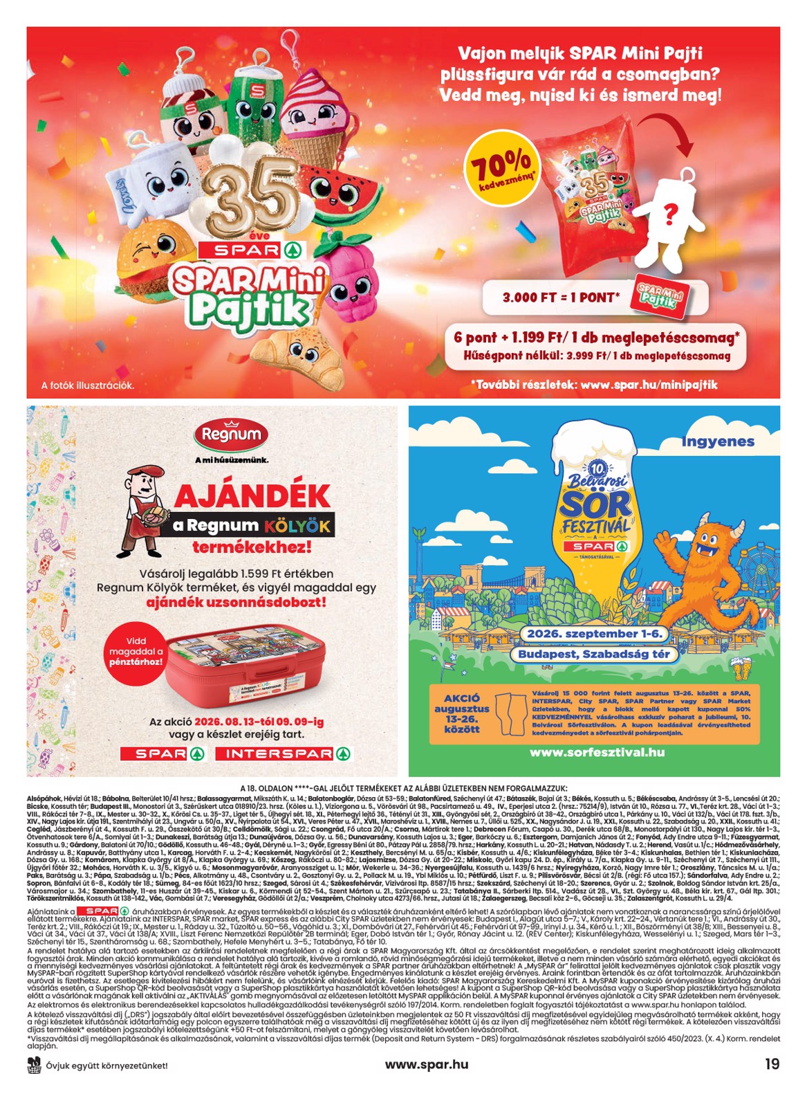 spar - SPAR hirdetmény a következő hétre csütörtöktől 2026.08.13.-tól szerdától 2026.08.19.-ig - page: 19