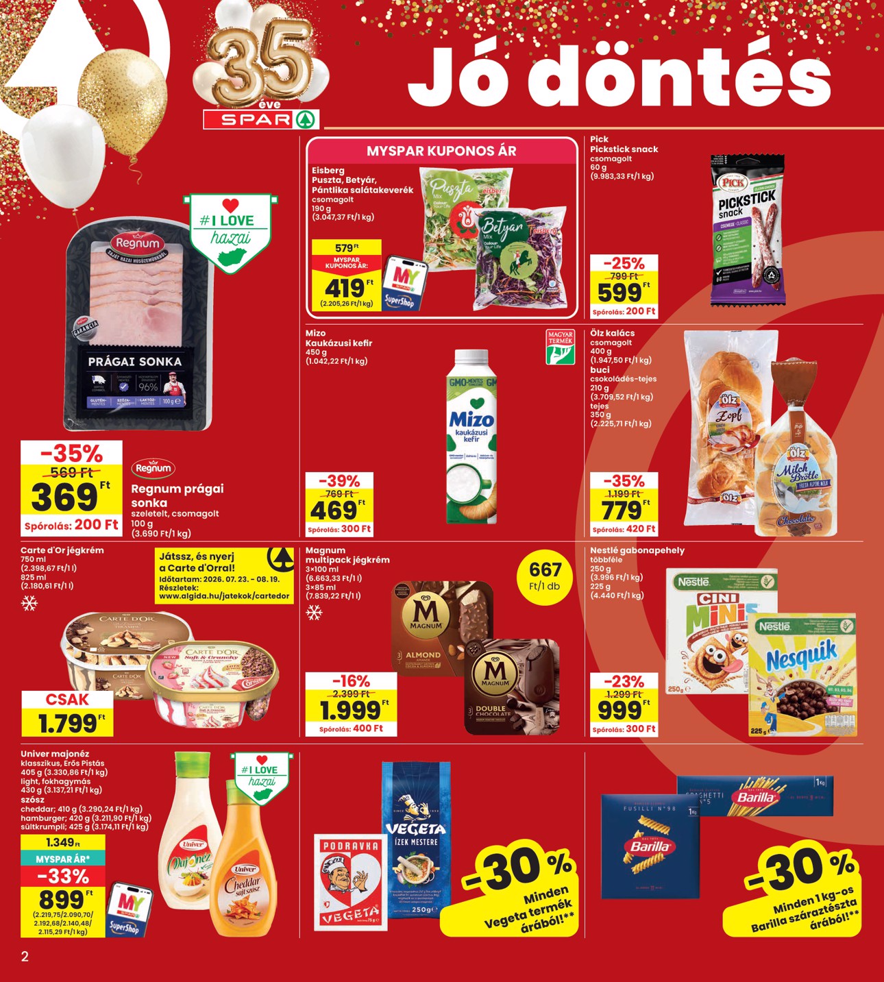 spar - INTERSPAR hirdetmény a következő hétre csütörtöktől 2026.08.13.-tól szerdától 2026.08.19.-ig - page: 2