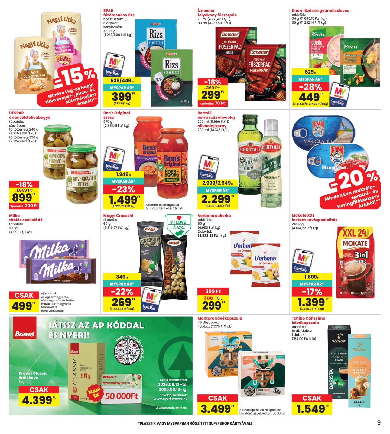 spar - INTERSPAR hirdetmény a következő hétre csütörtöktől 2026.08.13.-tól szerdától 2026.08.19.-ig - page: 9