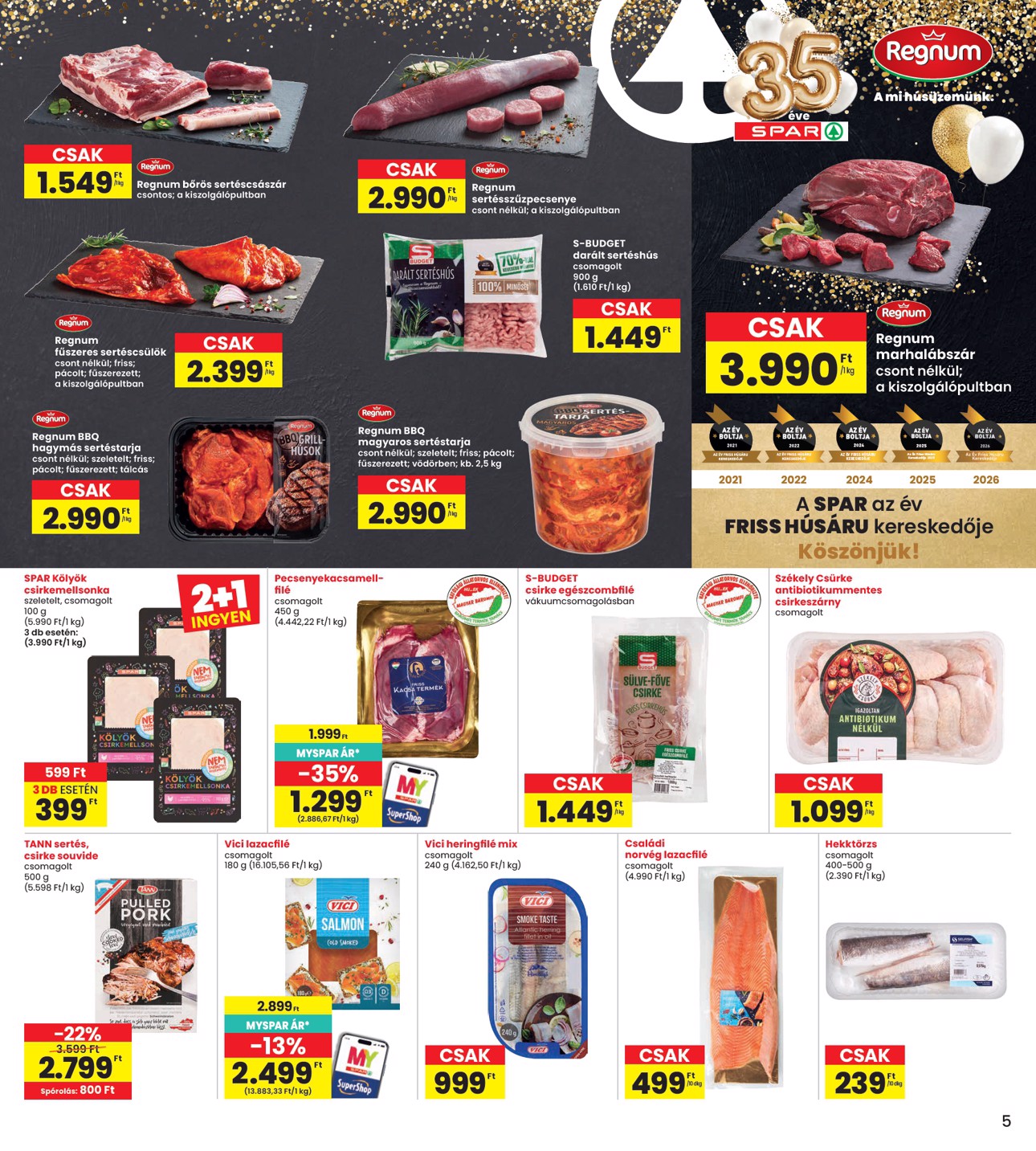 spar - INTERSPAR hirdetmény a következő hétre csütörtöktől 2026.08.13.-tól szerdától 2026.08.19.-ig - page: 5