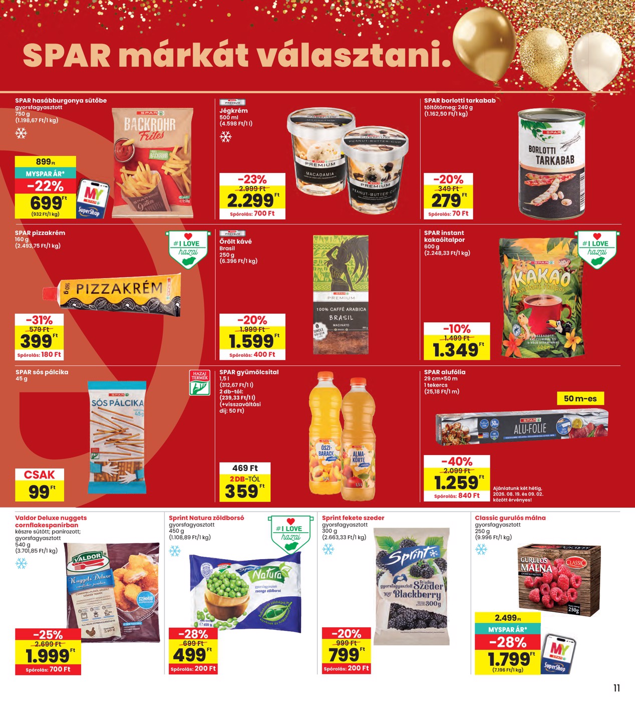 spar - A jövőbeli INTERSPAR akciós újság szerdától 2026.08.19.-tól szerdától 2026.08.26.-ig érvényes. - page: 11